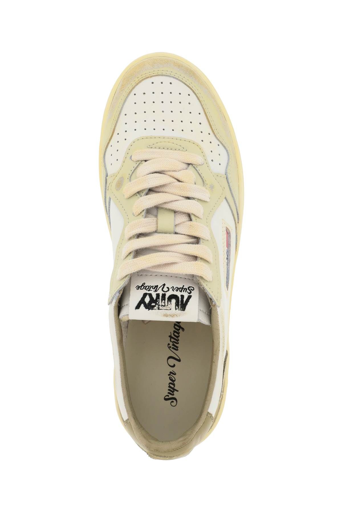 Shop Autry Medalist Low Super Vintage Sneakers In White,khaki