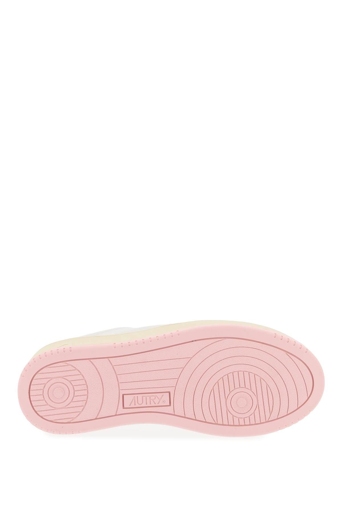 Shop Autry Medalist Low Sneakers In White,pink