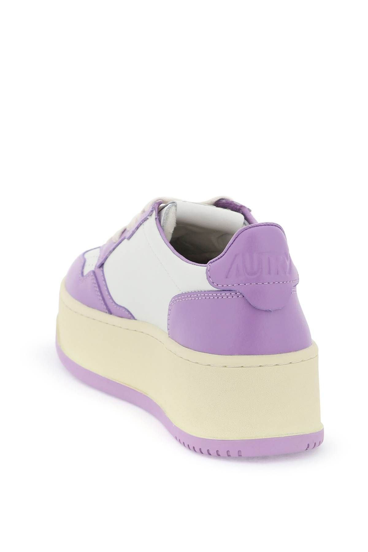 Shop Autry Medalist Low Sneakers In White,purple