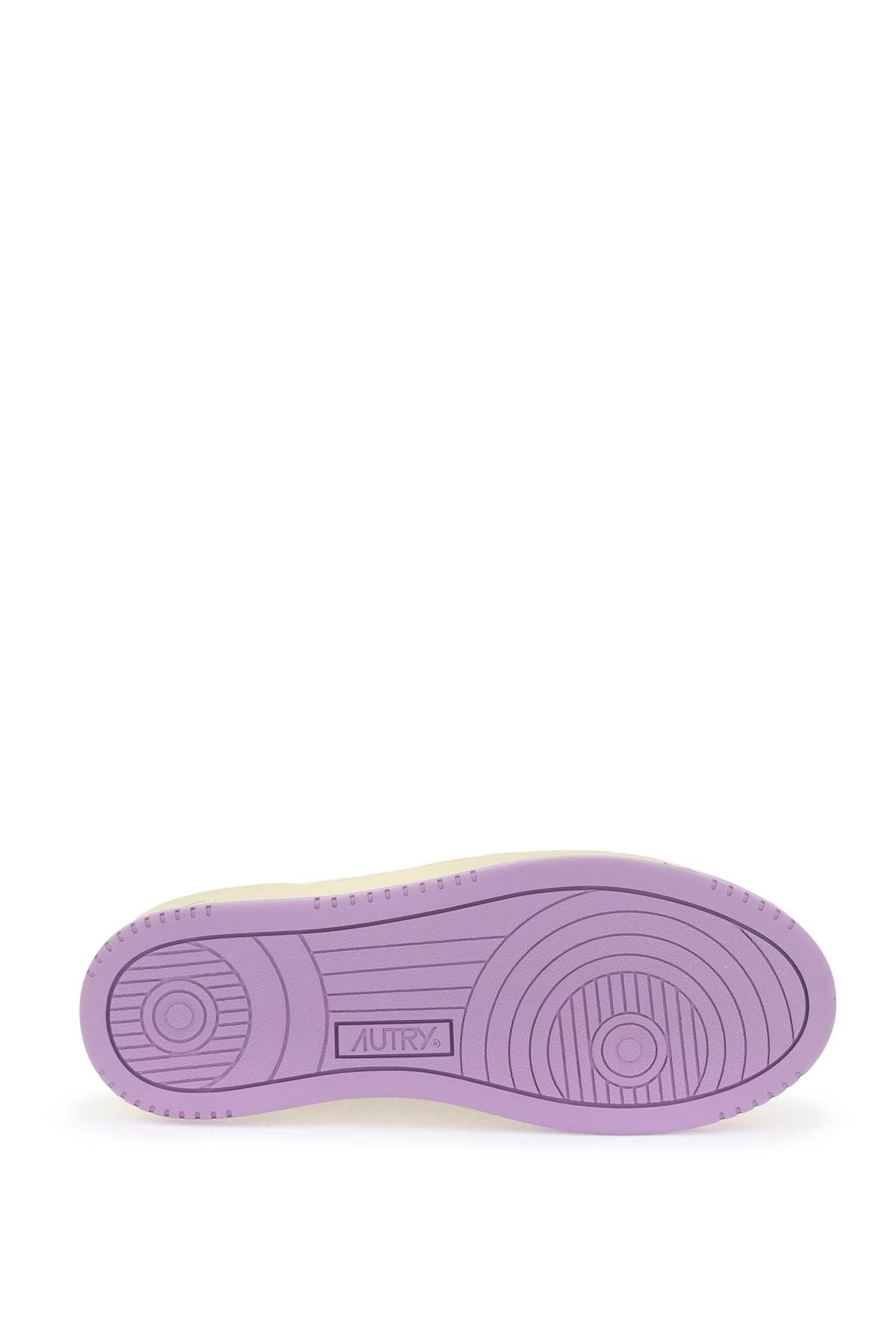 Shop Autry Medalist Low Sneakers In White,purple