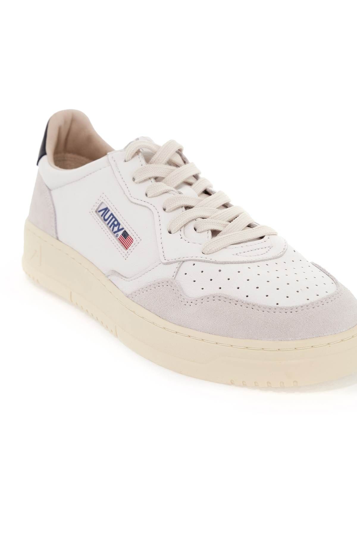 Shop Autry Leather Medalist Low Sneakers In White