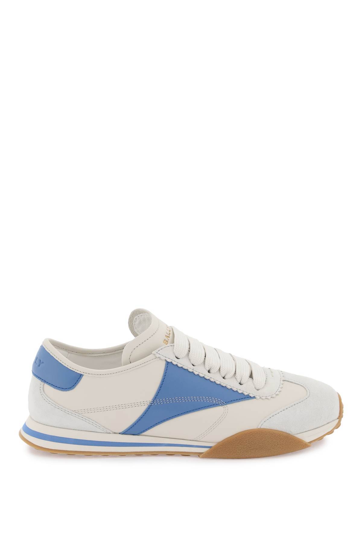 Shop Bally Leather Sonney Sneakers In Grey,blue