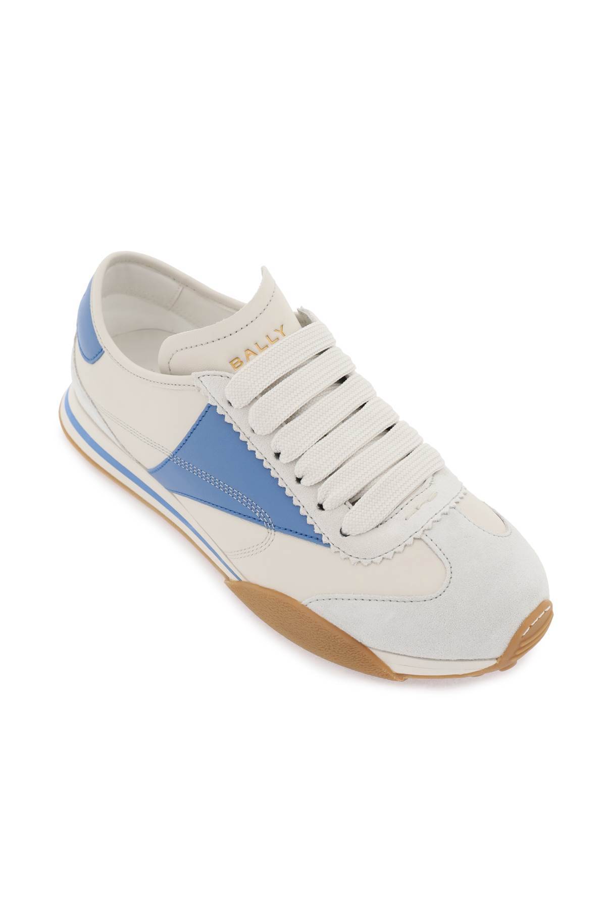 Shop Bally Leather Sonney Sneakers In Grey,blue