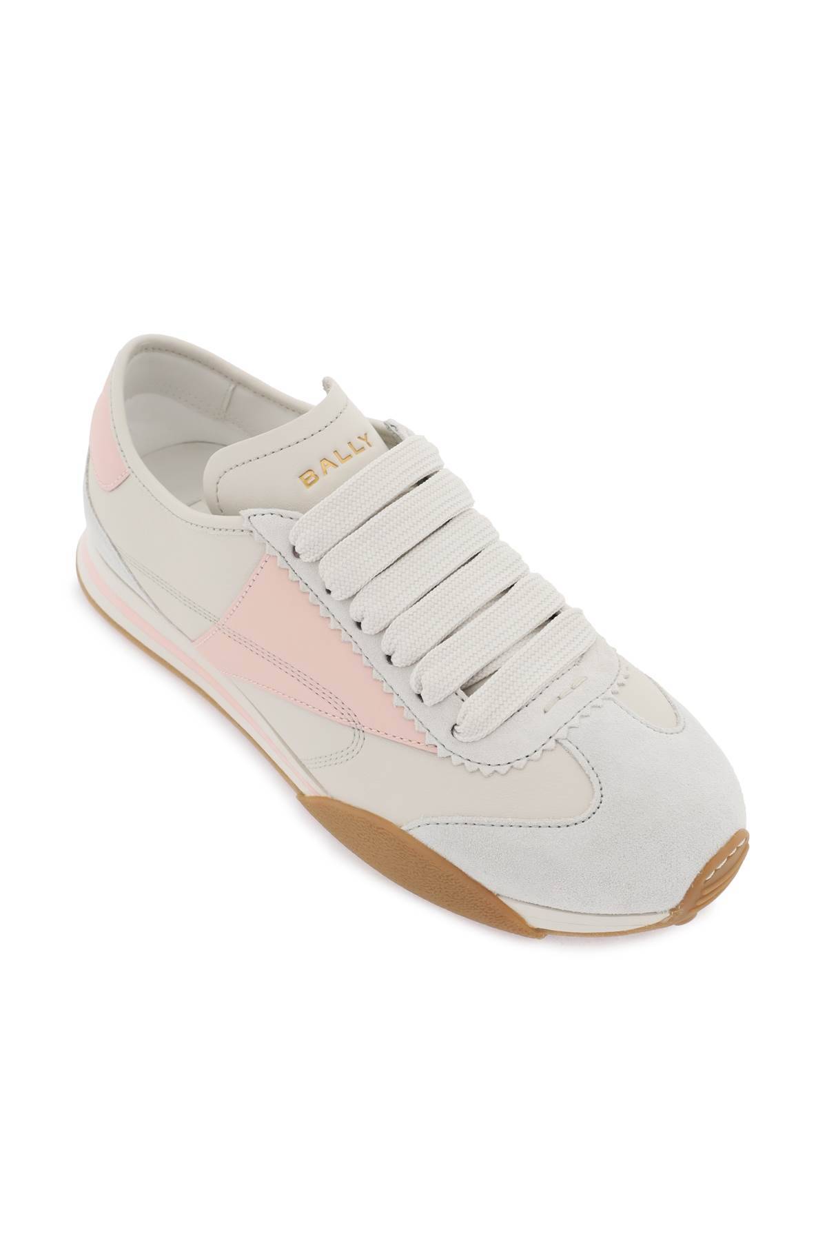 Shop Bally Leather Sonney Sneakers In Grey,pink