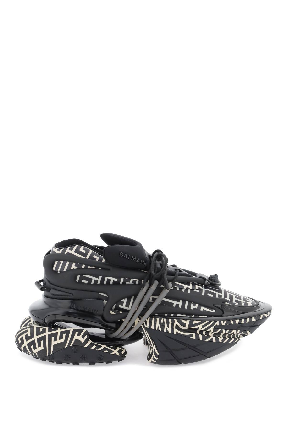 Shop Balmain 'unicorn' Sneakers In Black,white