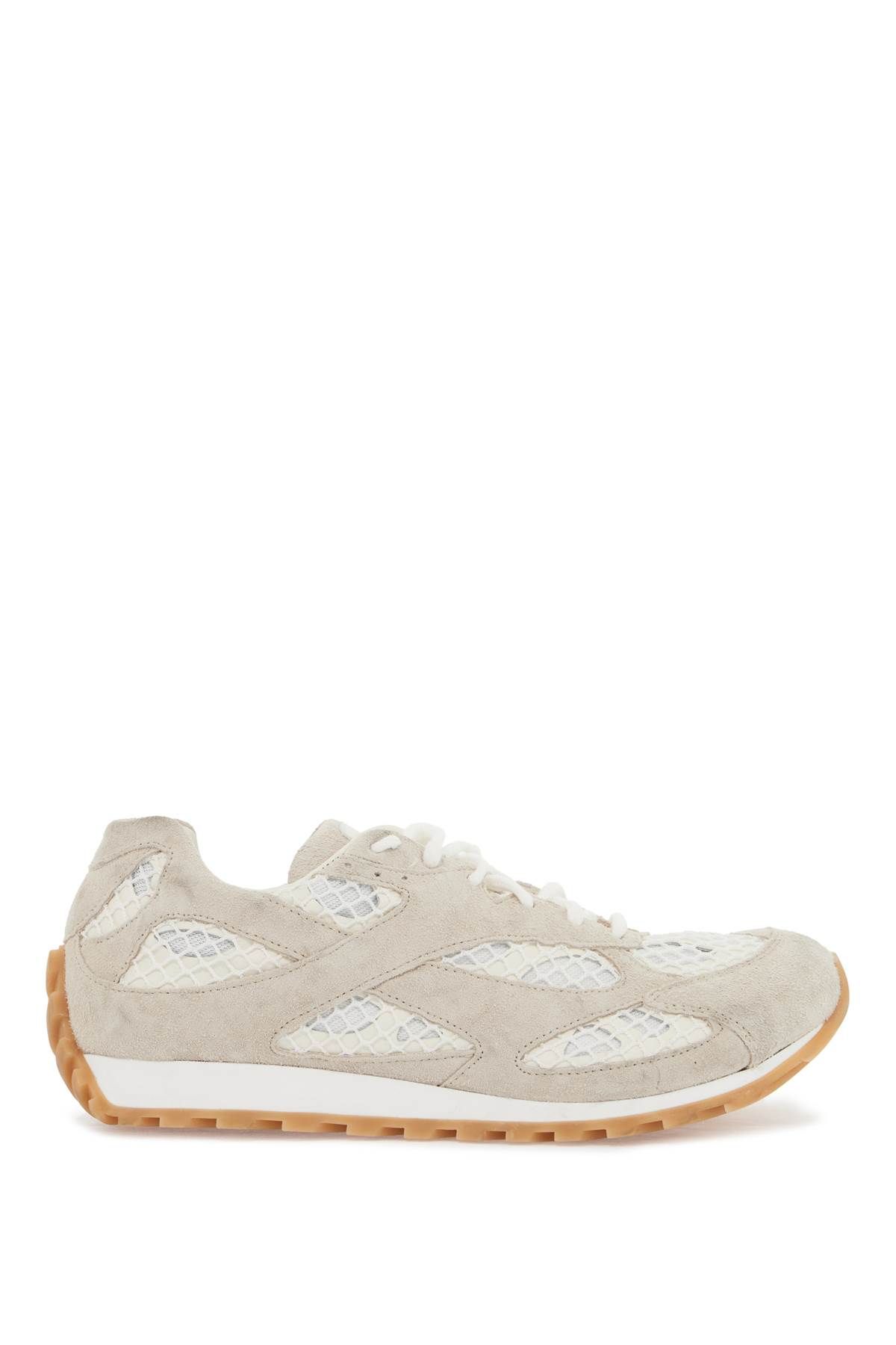 Shop Bottega Veneta Suede And Mesh Orbit Sneakers In Italian In Multicolor