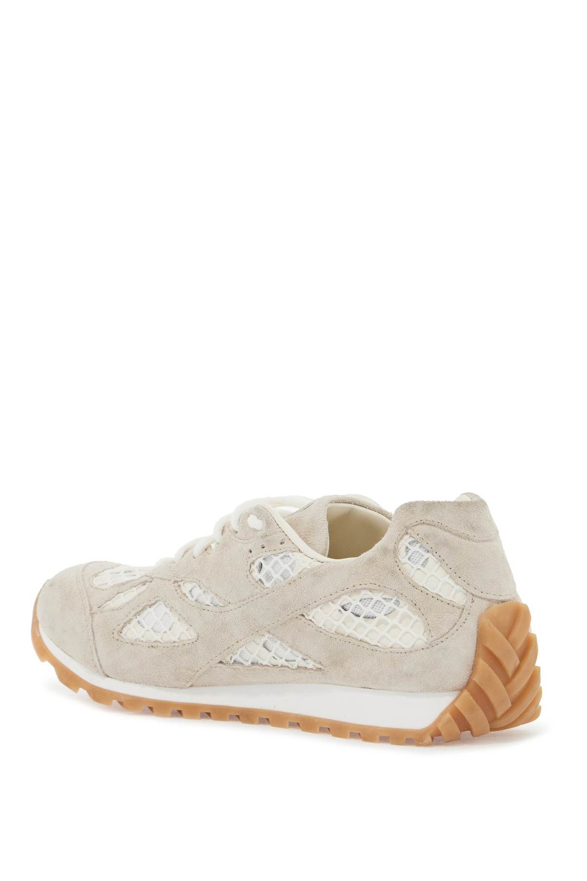 Shop Bottega Veneta Suede And Mesh Orbit Sneakers In Italian In Multicolor