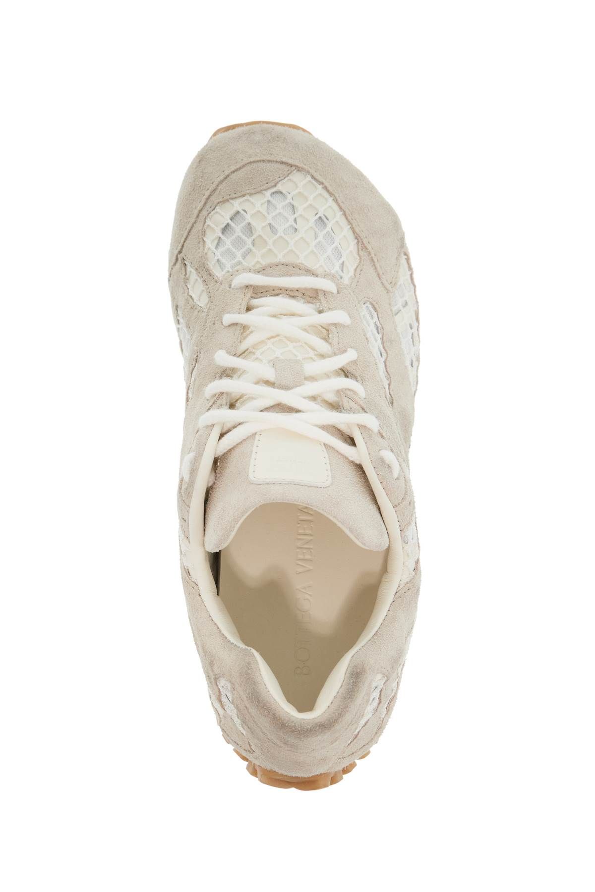 Shop Bottega Veneta Suede And Mesh Orbit Sneakers In Italian In Multicolor