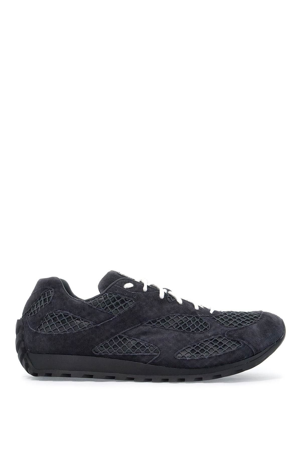 Shop Bottega Veneta Orbit Mesh And Suede Leather Sneakers. In Black