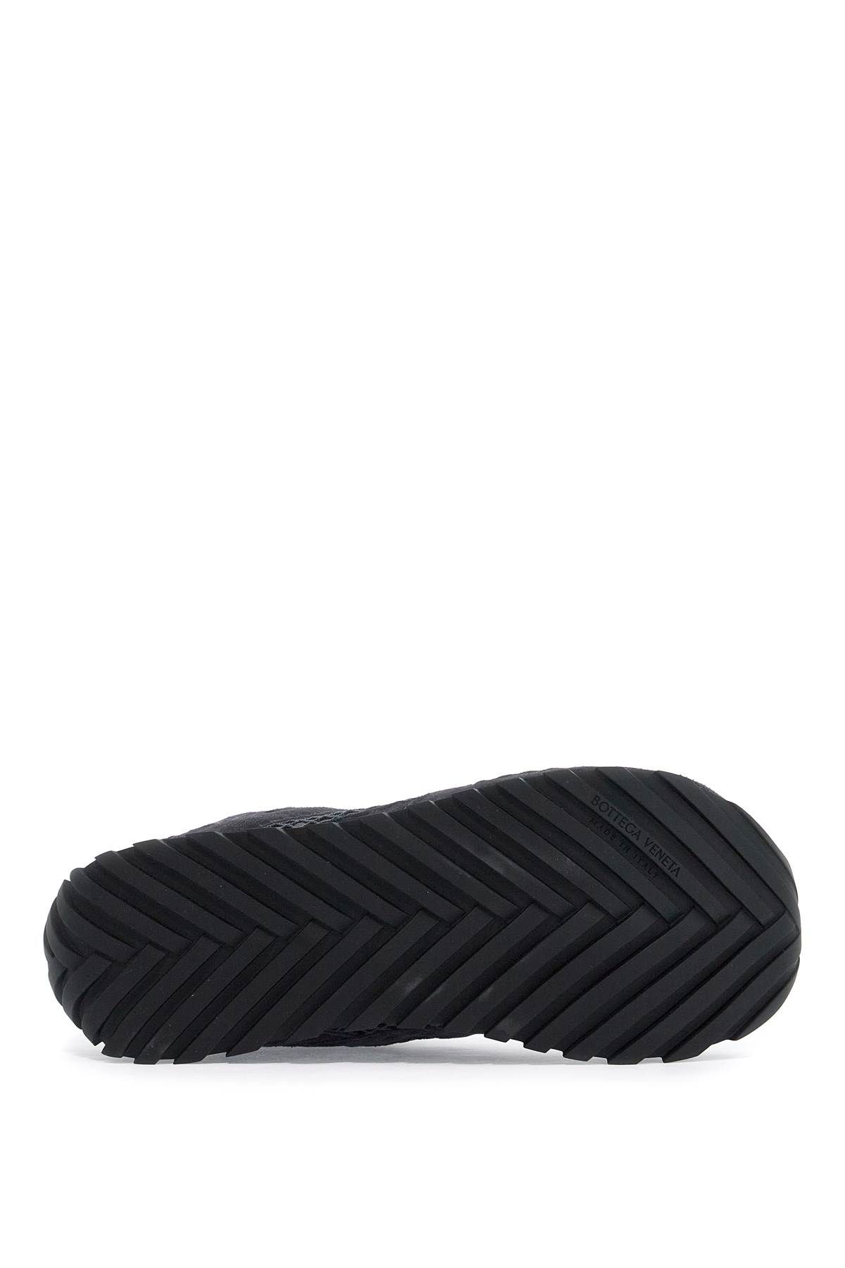 Shop Bottega Veneta Orbit Mesh And Suede Leather Sneakers. In Black