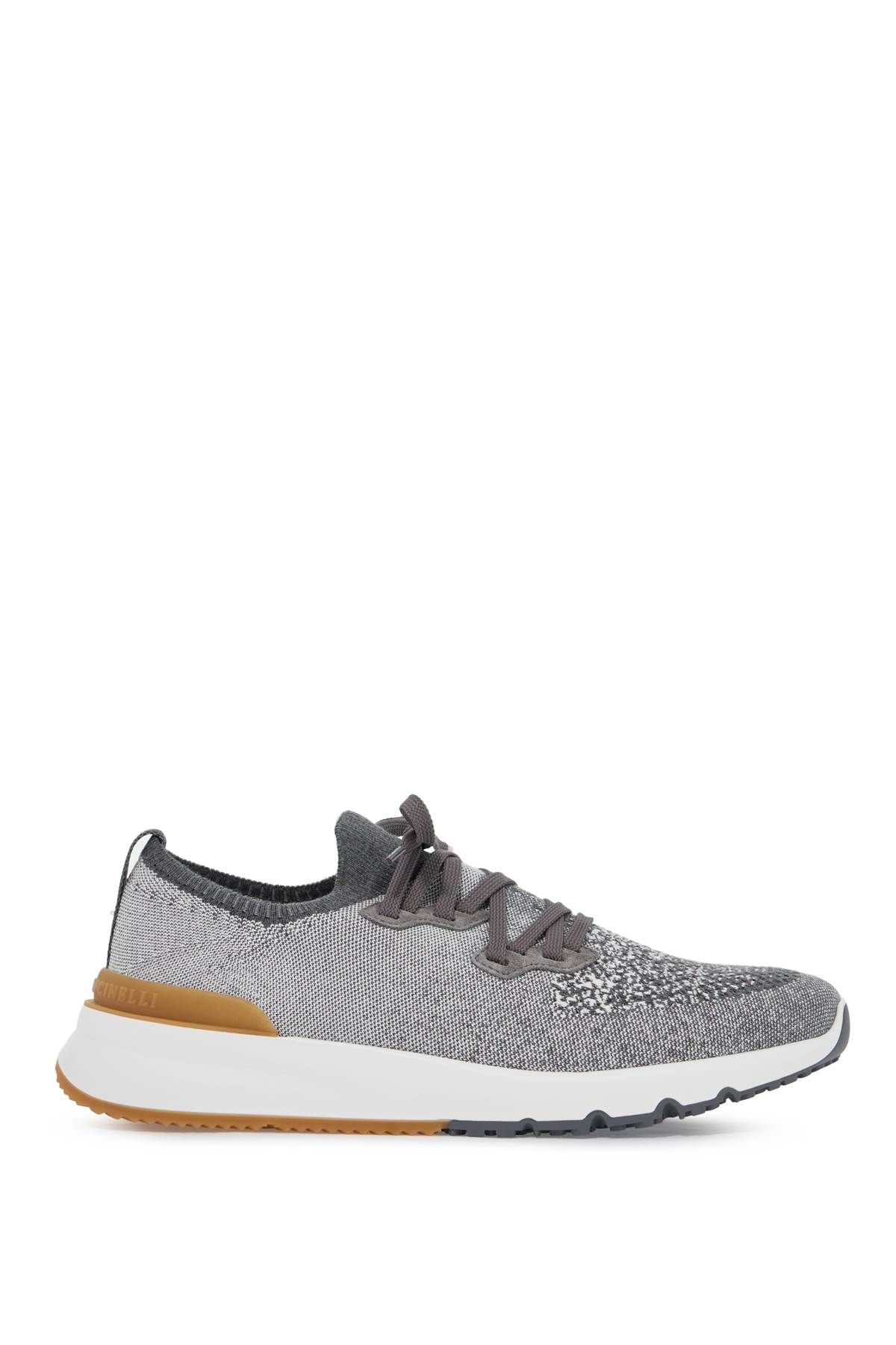 Shop Brunello Cucinelli Knit Chine Sneakers In In Grey