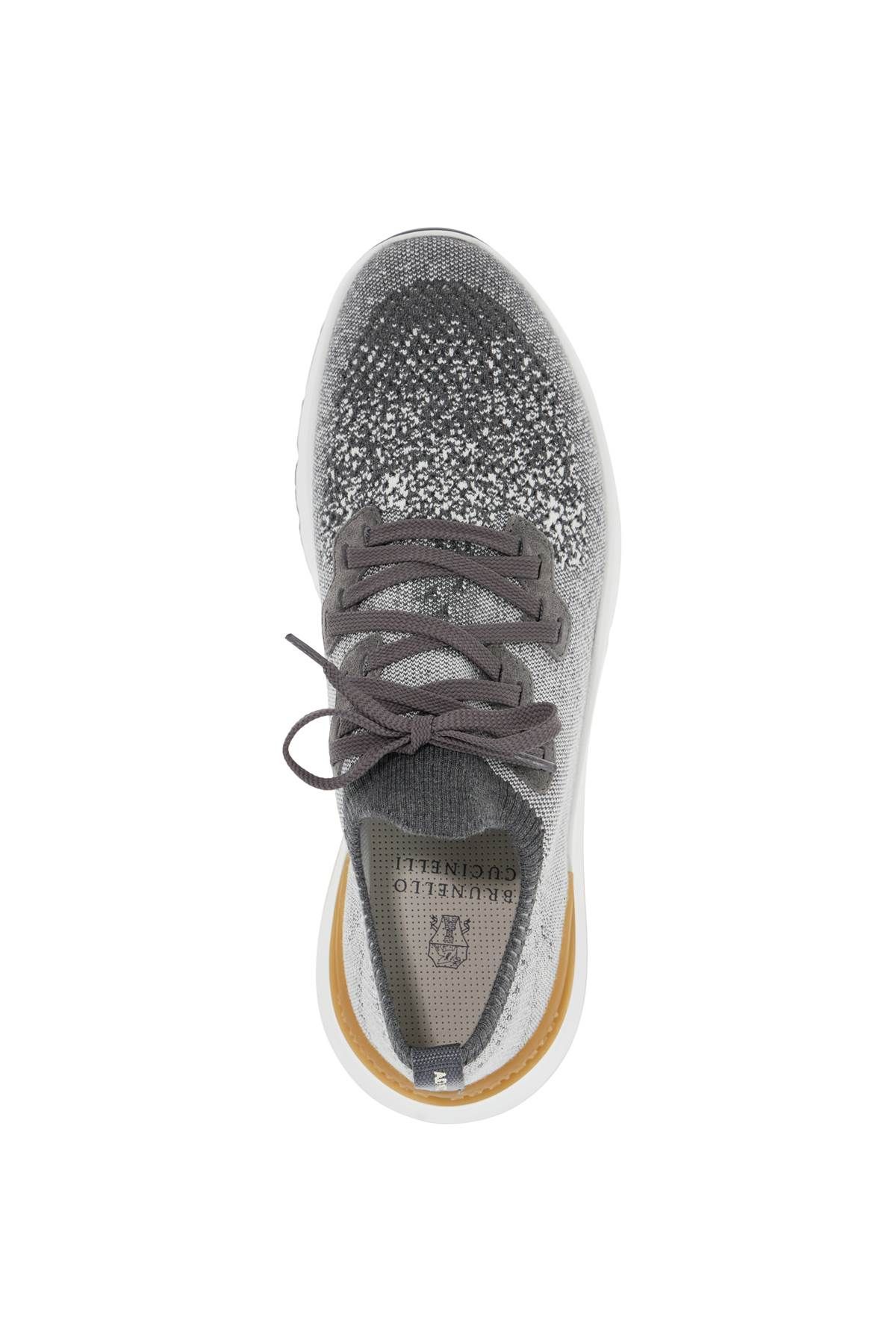 Shop Brunello Cucinelli Knit Chine Sneakers In In Grey