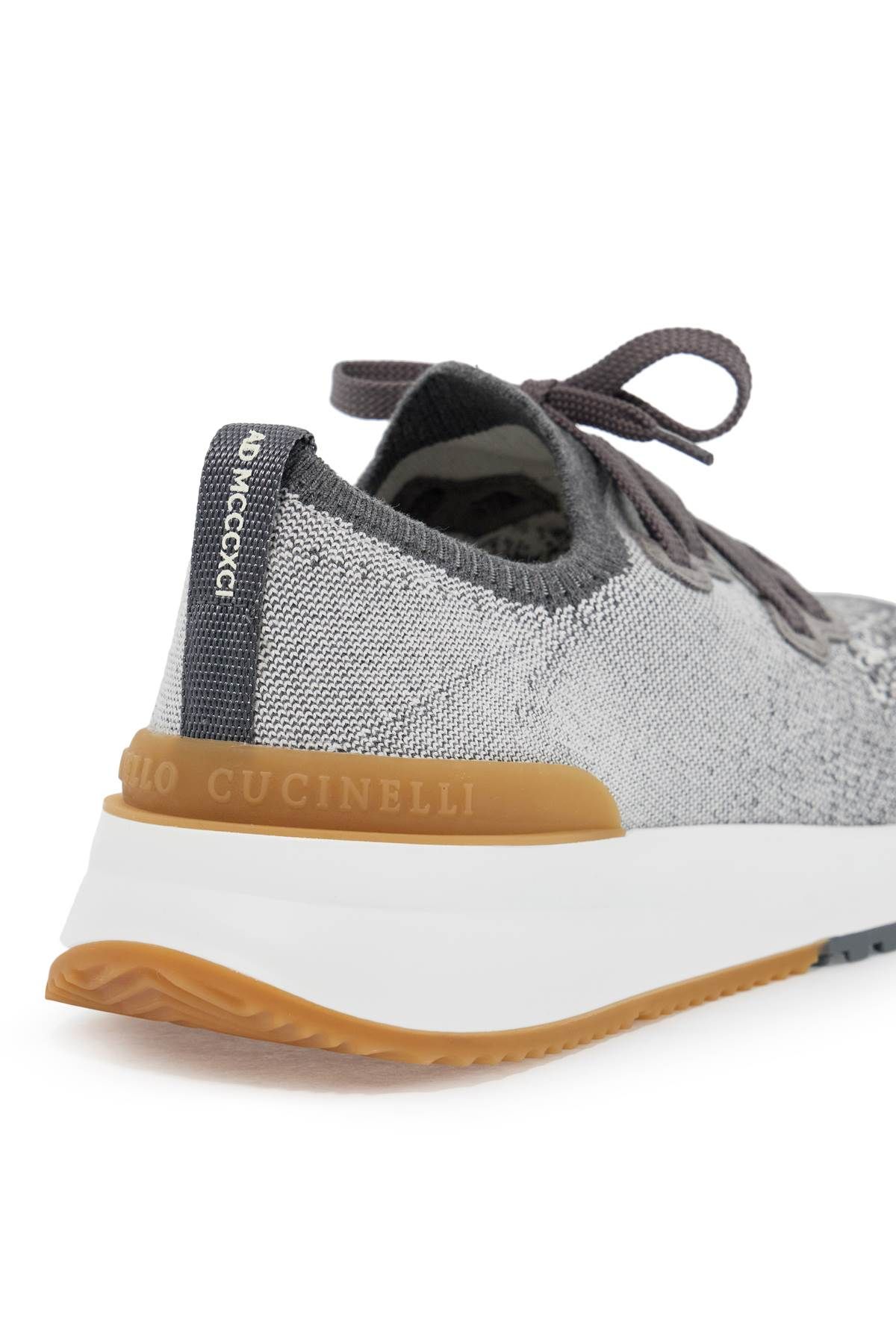 Shop Brunello Cucinelli Knit Chine Sneakers In In Grey