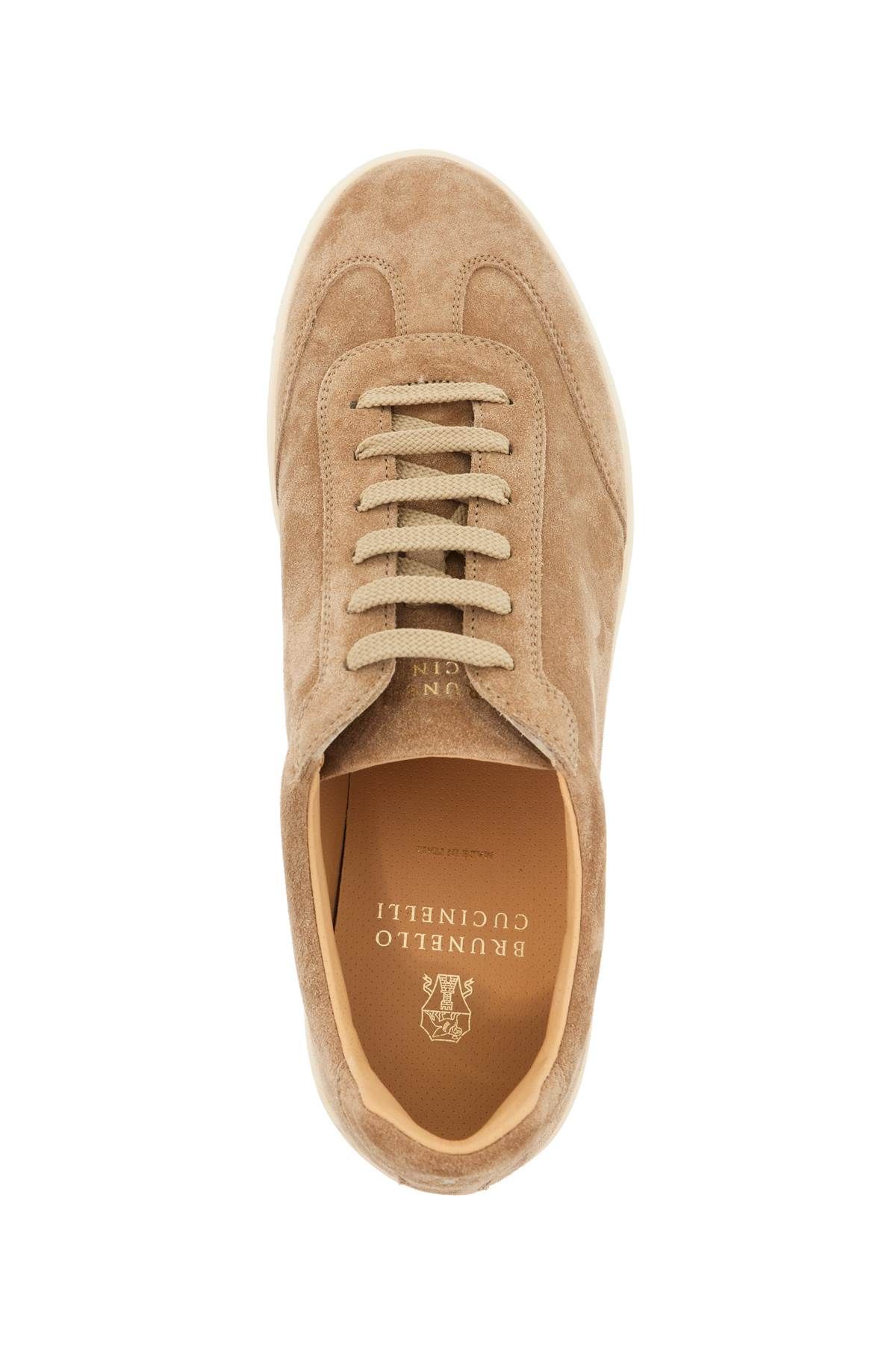 Shop Brunello Cucinelli Suede Sneakers In Six In Beige