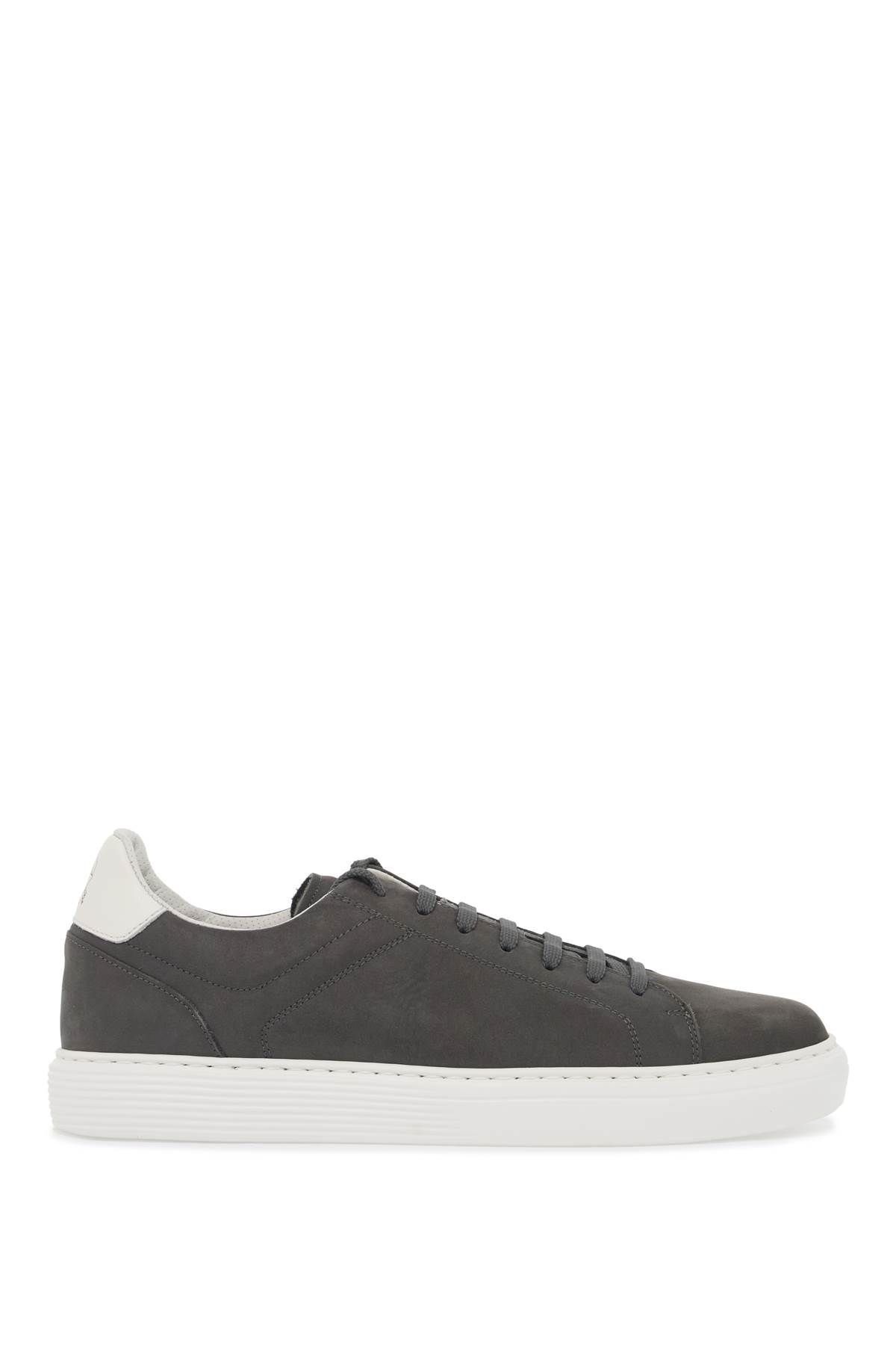 Shop Brunello Cucinelli Nubuck Sneakers In Grey