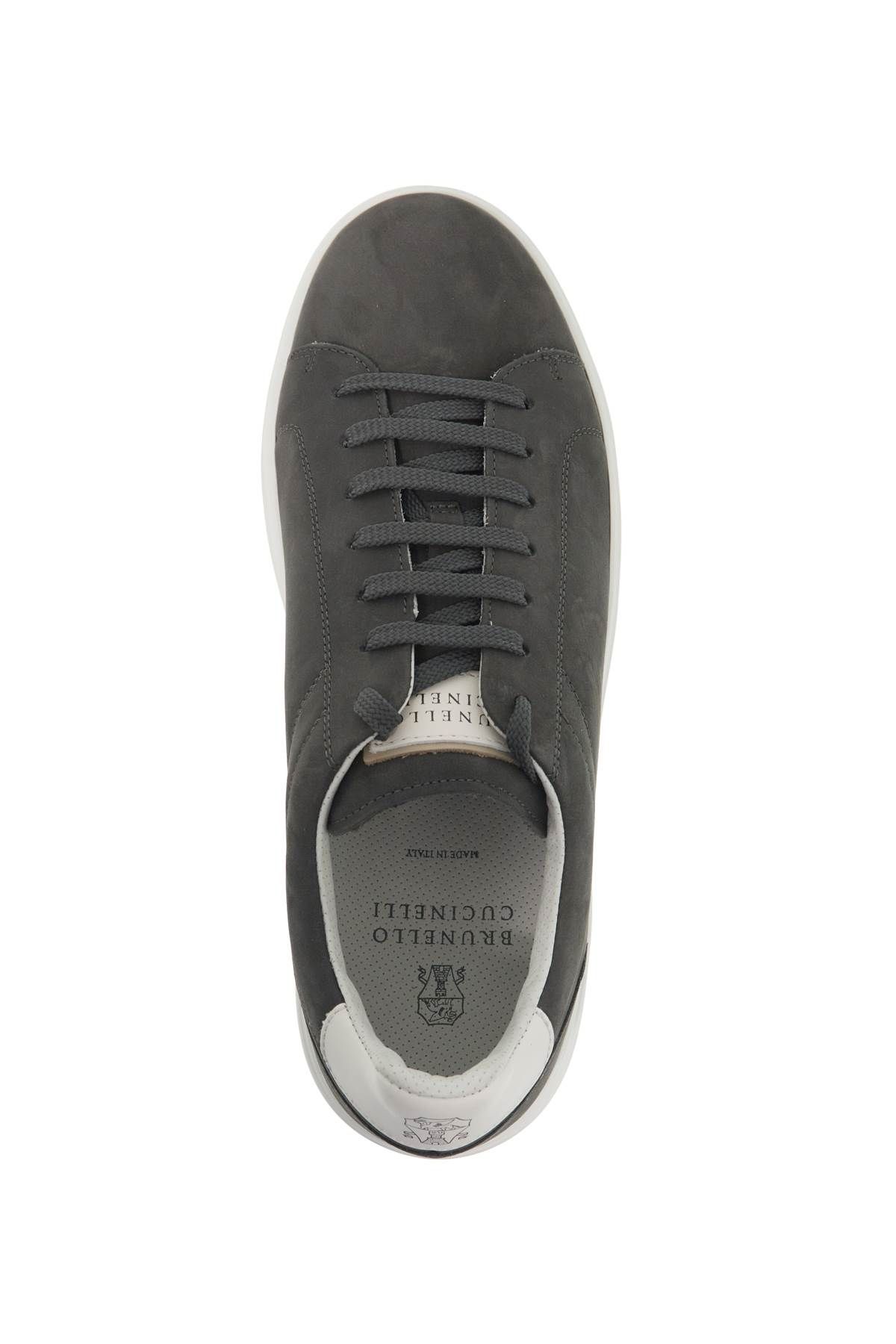 Shop Brunello Cucinelli Nubuck Sneakers In Grey