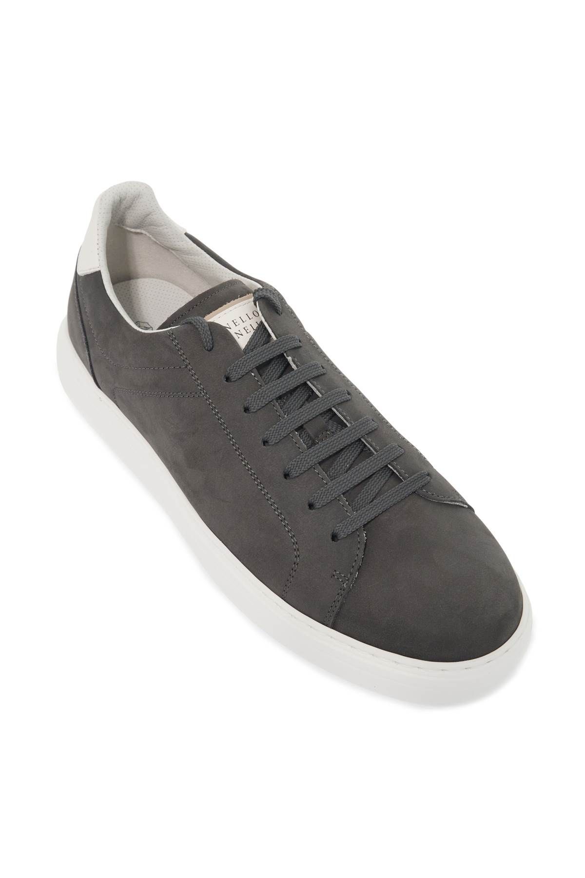 Shop Brunello Cucinelli Nubuck Sneakers In Grey