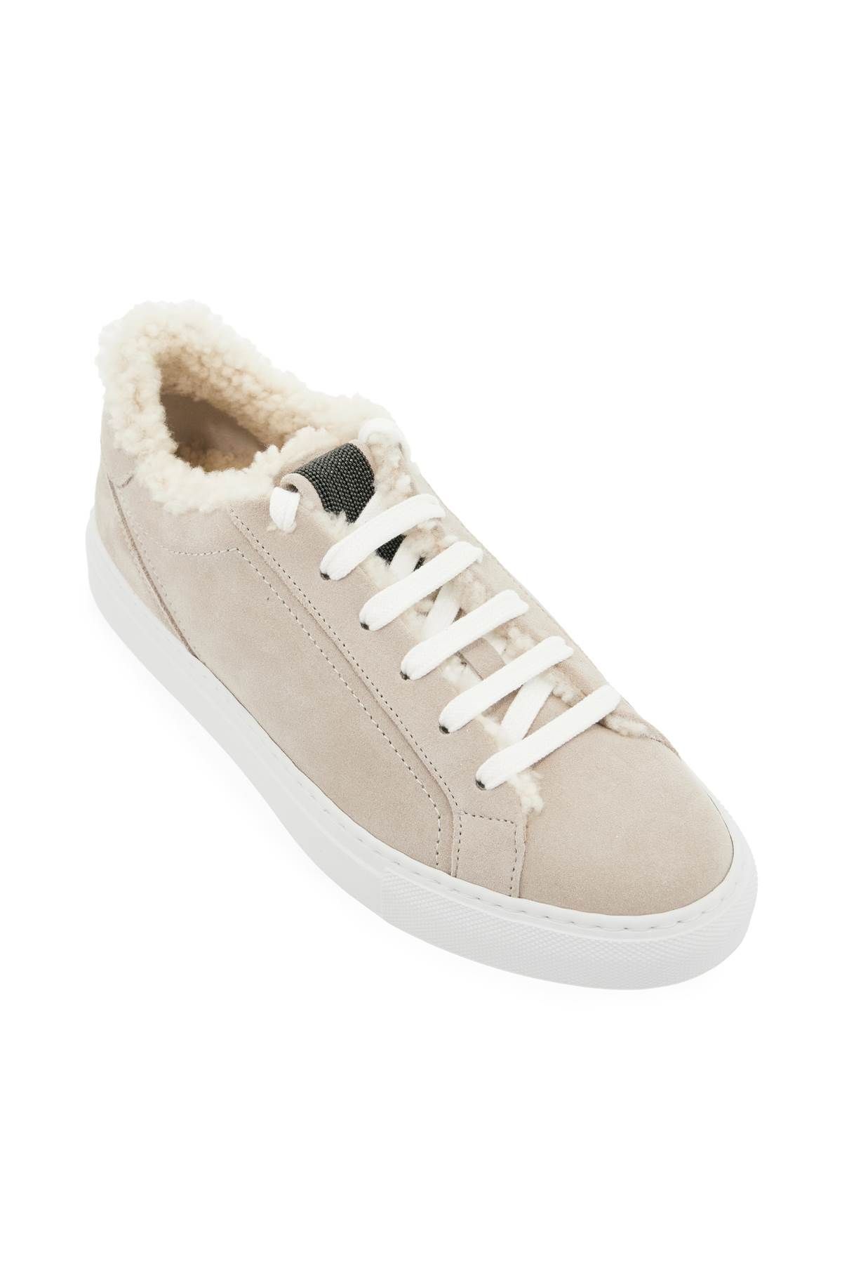 Shop Brunello Cucinelli Sneakers With Precious In Neutro