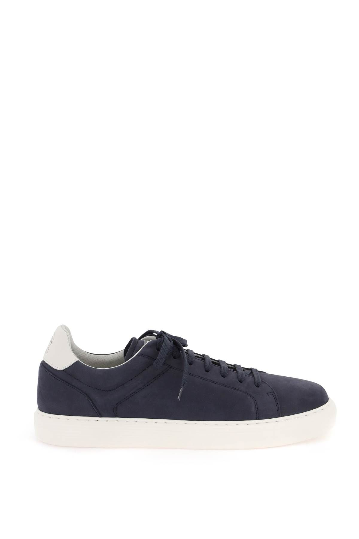 Shop Brunello Cucinelli Nubuck Sneakers In Blue