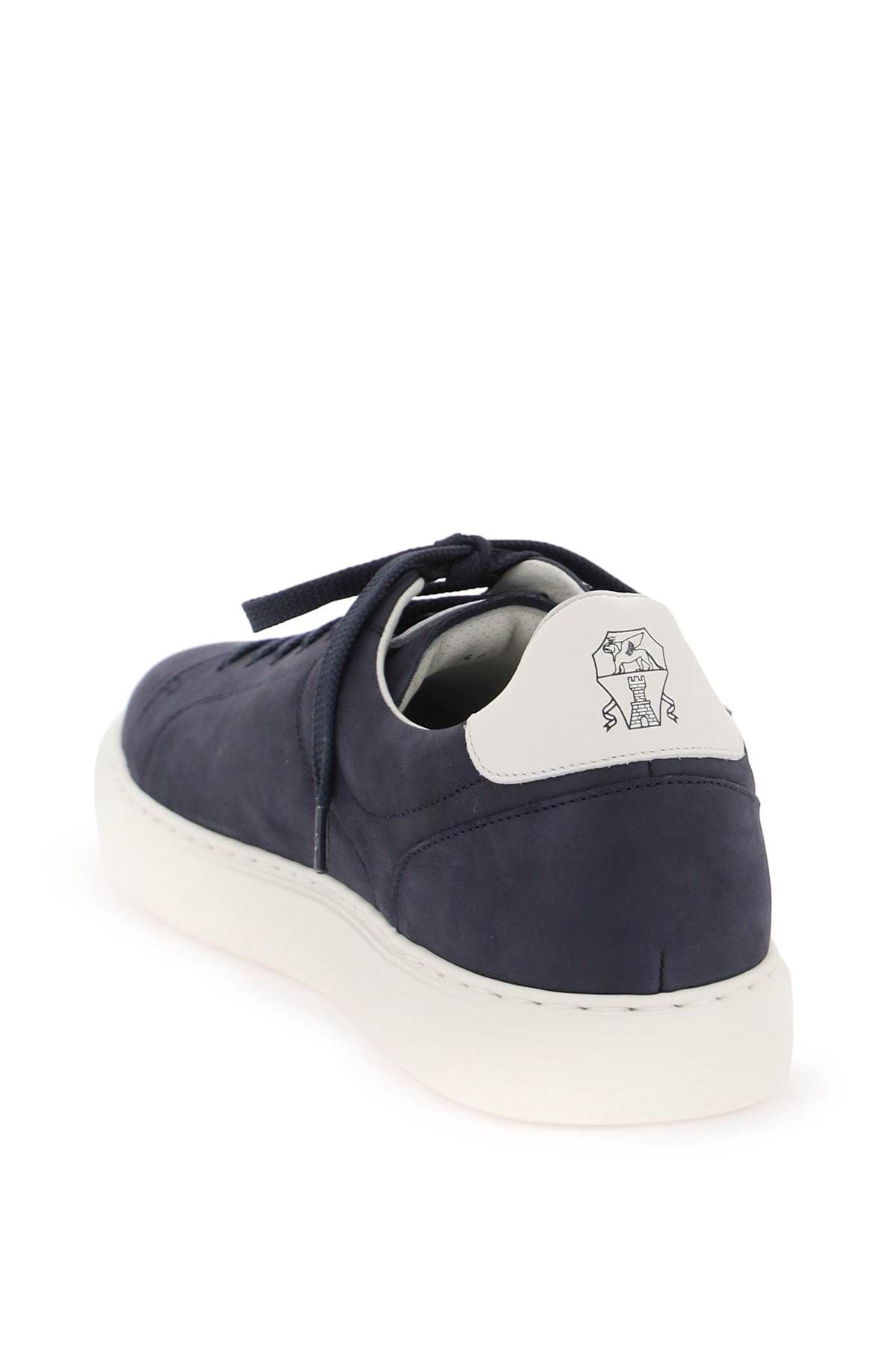 Shop Brunello Cucinelli Nubuck Sneakers In Blue