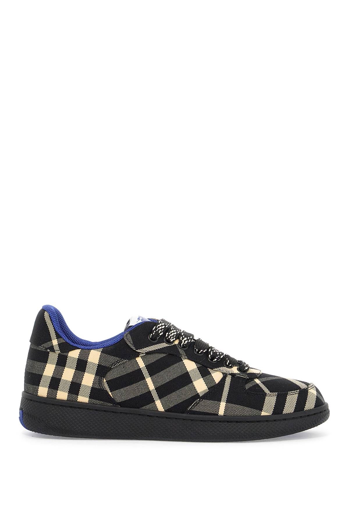 Shop Burberry Terrace Check Sneakers In Black