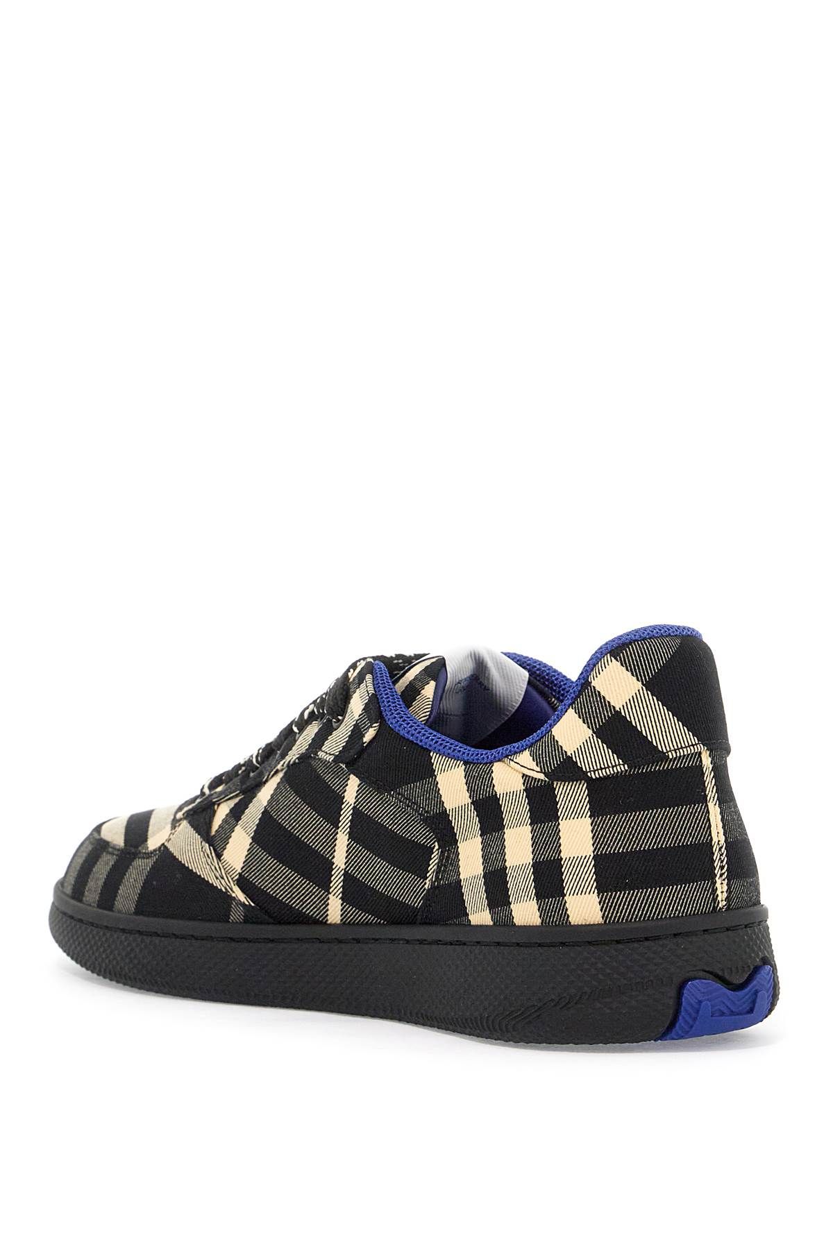 Shop Burberry Terrace Check Sneakers In Black