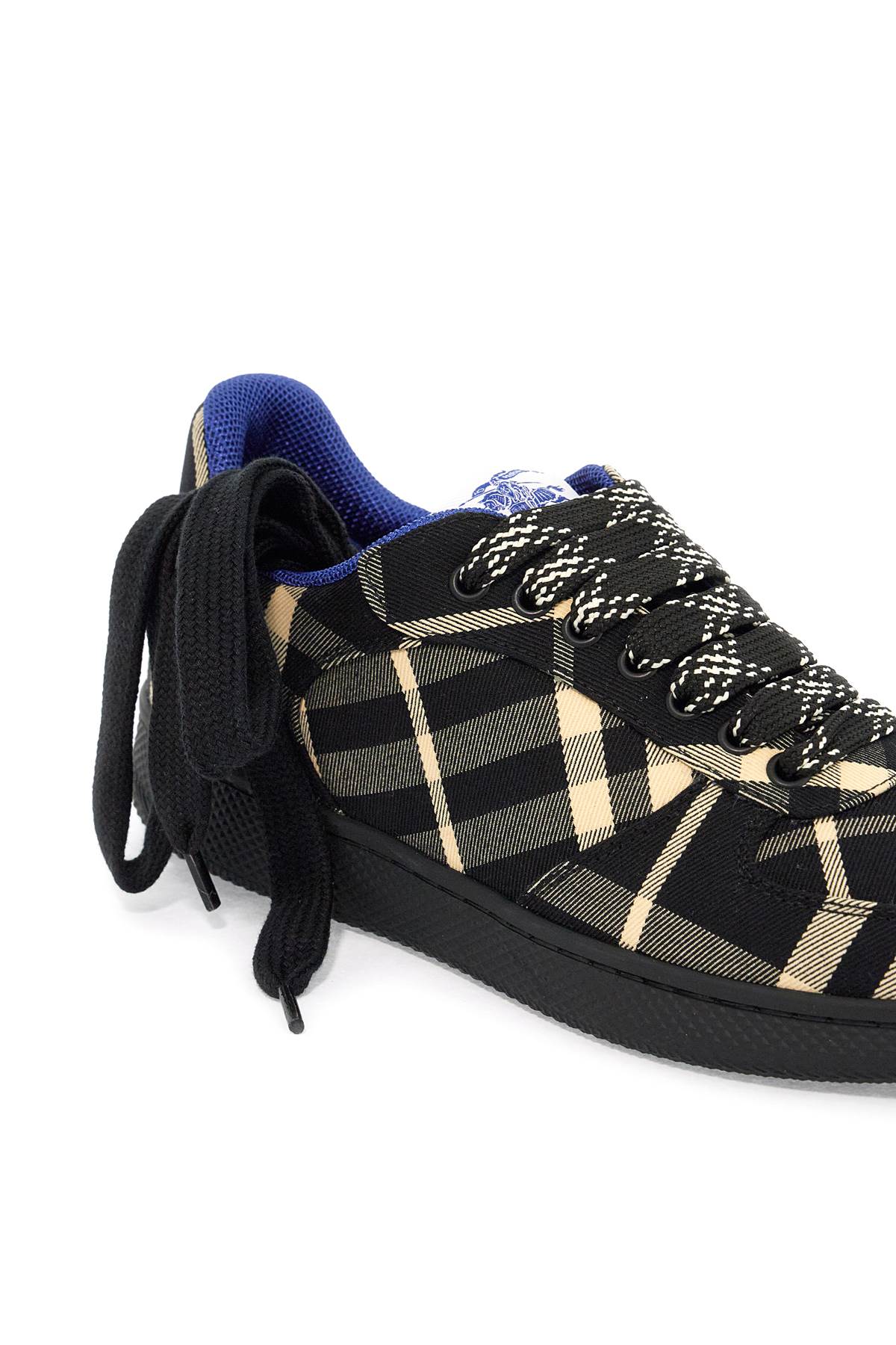 Shop Burberry Terrace Check Sneakers In Black