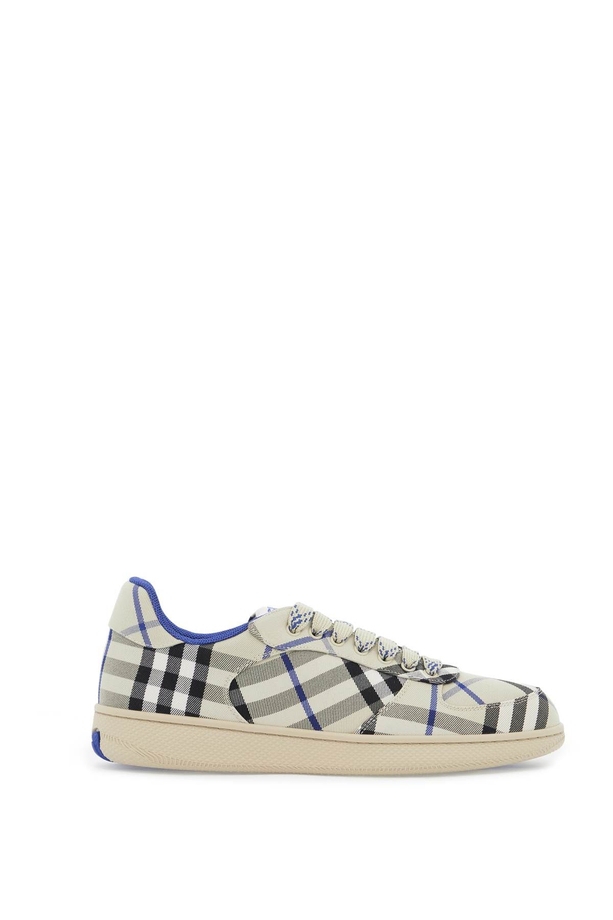 Shop Burberry Terrace Check Sneakers In Grey