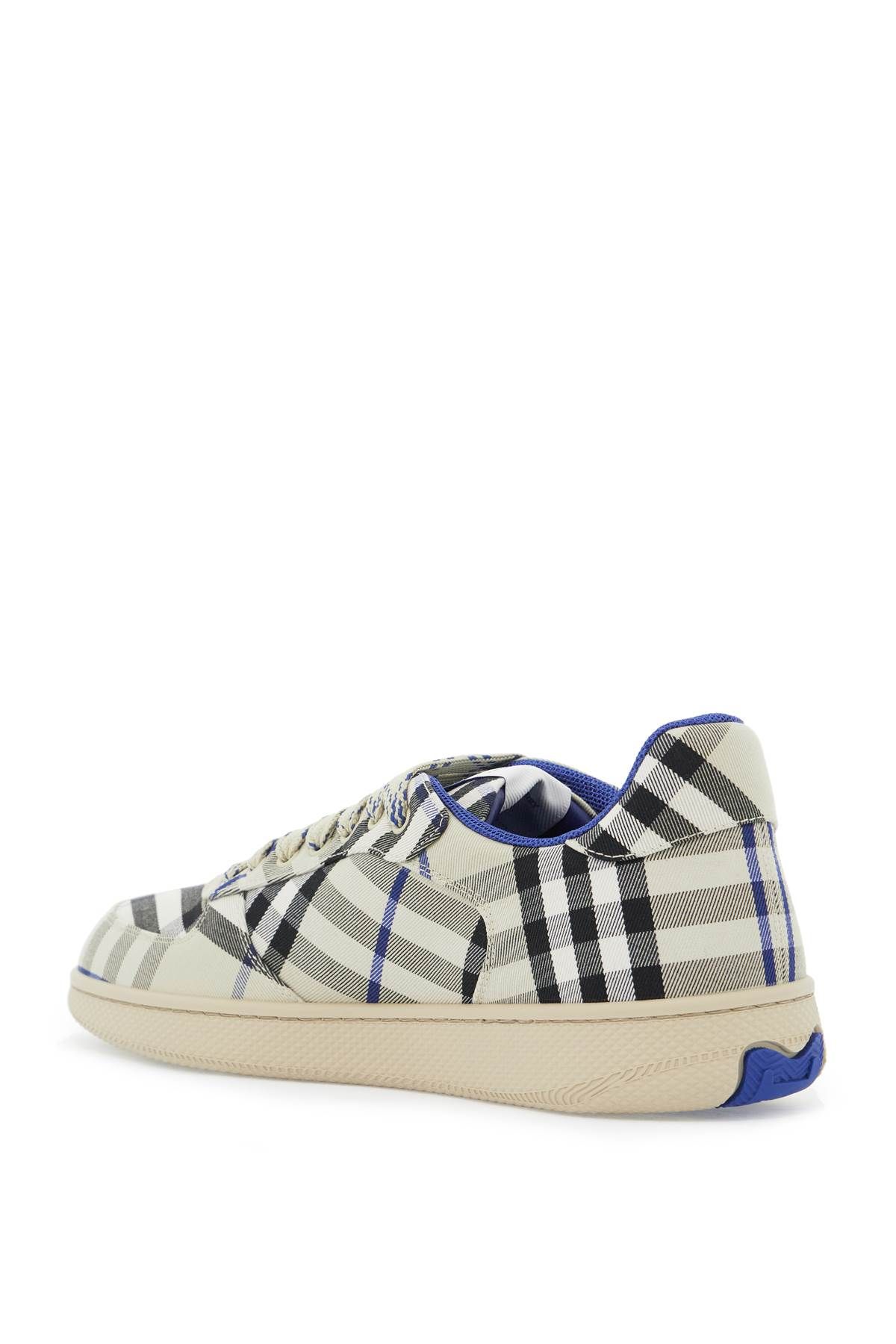 Shop Burberry Terrace Check Sneakers In Grey