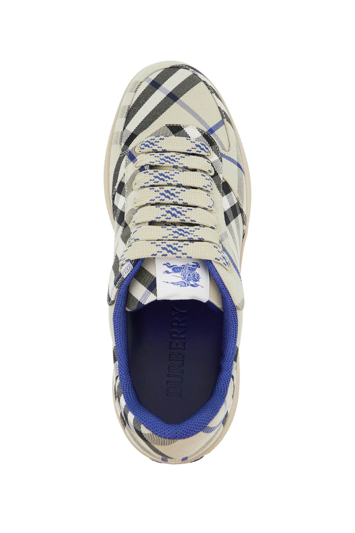 Shop Burberry Terrace Check Sneakers In Grey