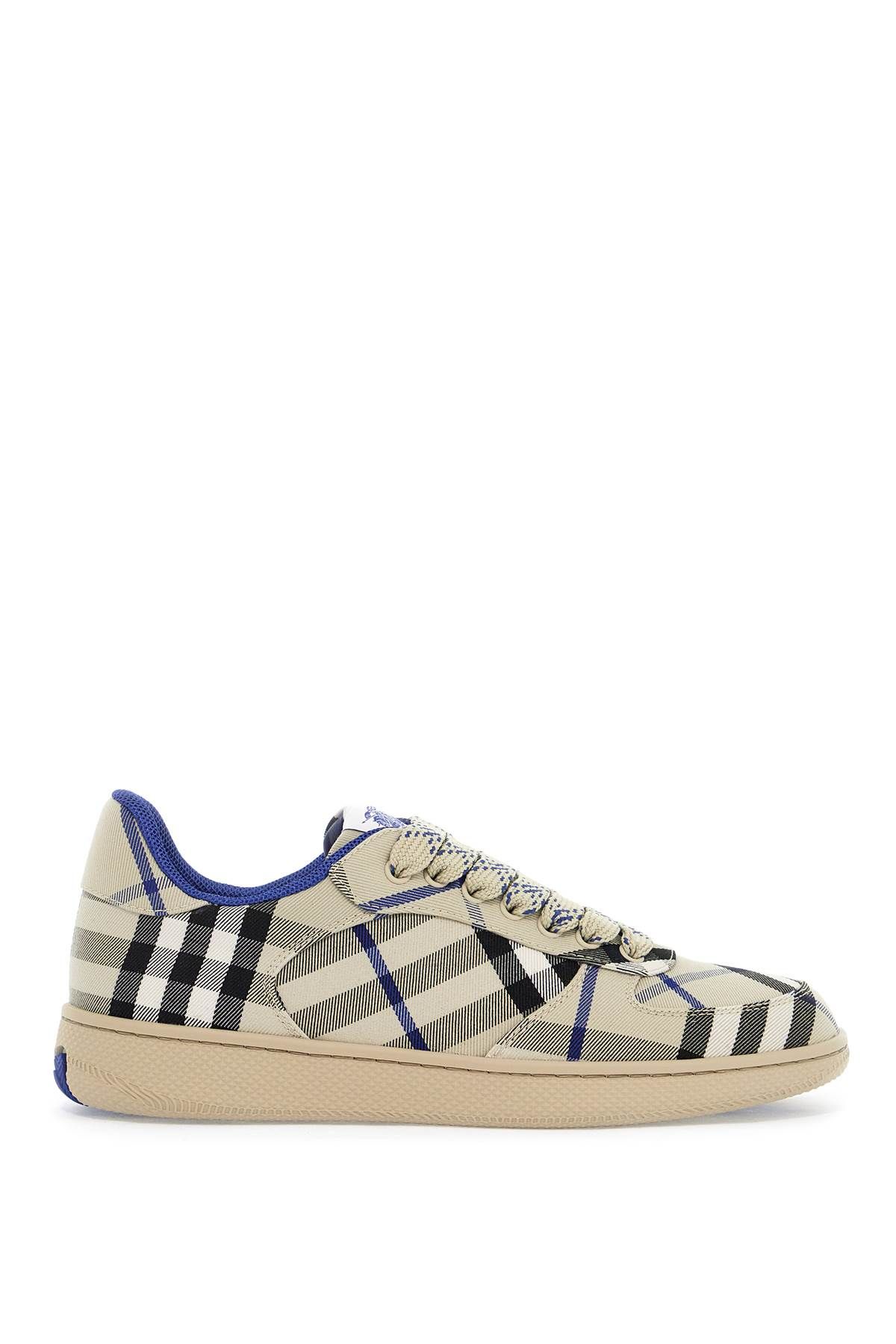 Shop Burberry Terrace Check Sneakers In Grey