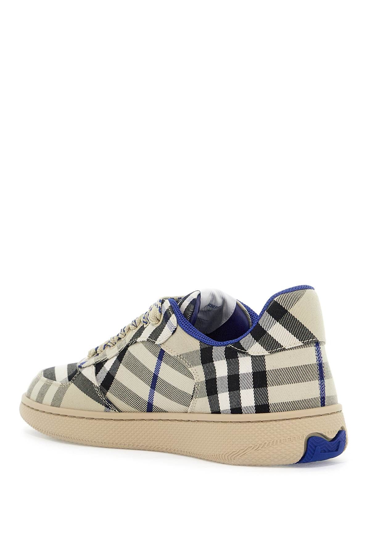 Shop Burberry Terrace Check Sneakers In Grey