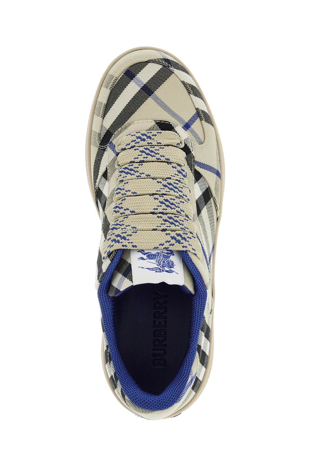 Shop Burberry Terrace Check Sneakers In Grey