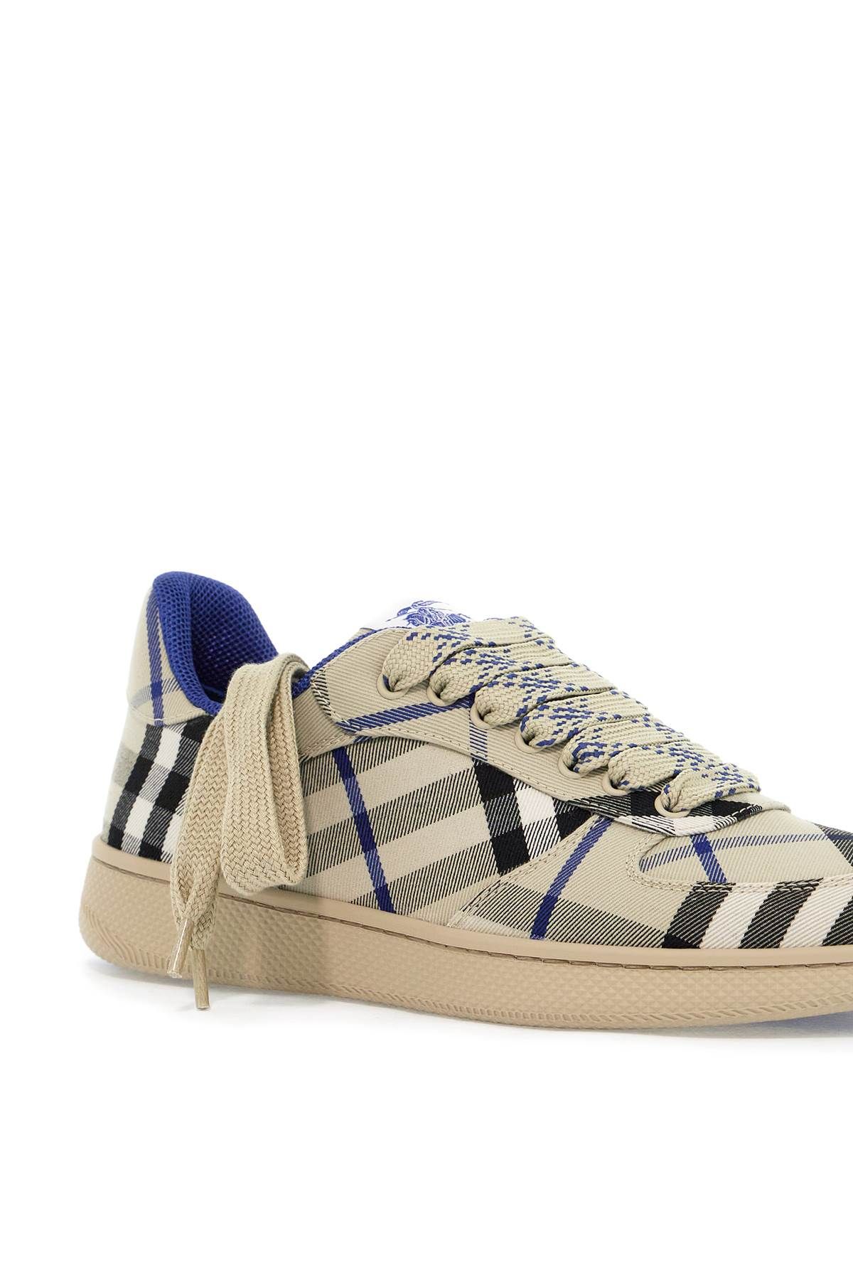 Shop Burberry Terrace Check Sneakers In Grey