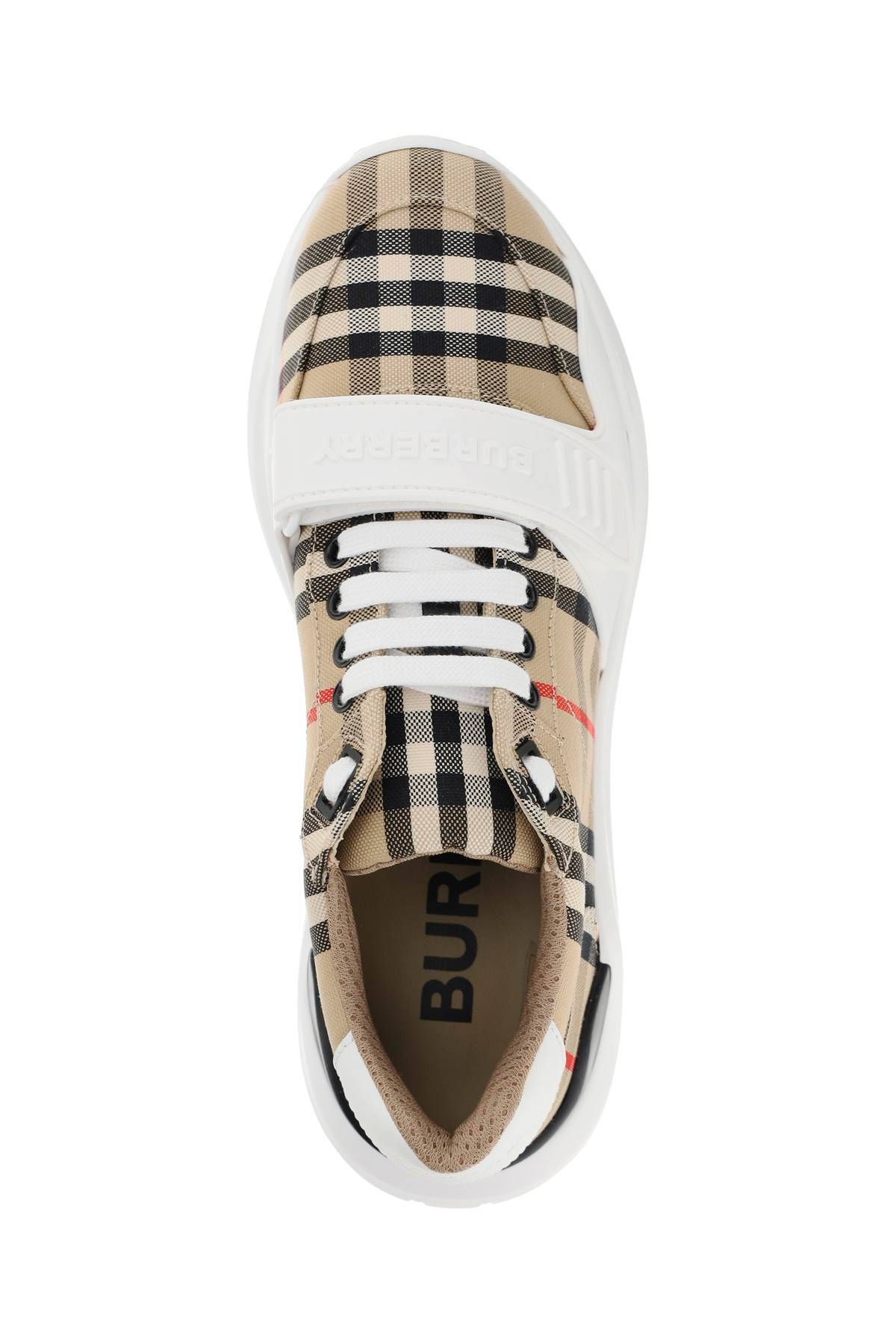 Shop Burberry New Regis Sneakers In Beige,white