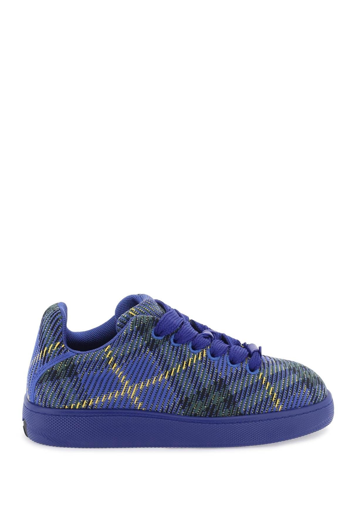 Shop Burberry Sneakers Box With Check Processing In Blue