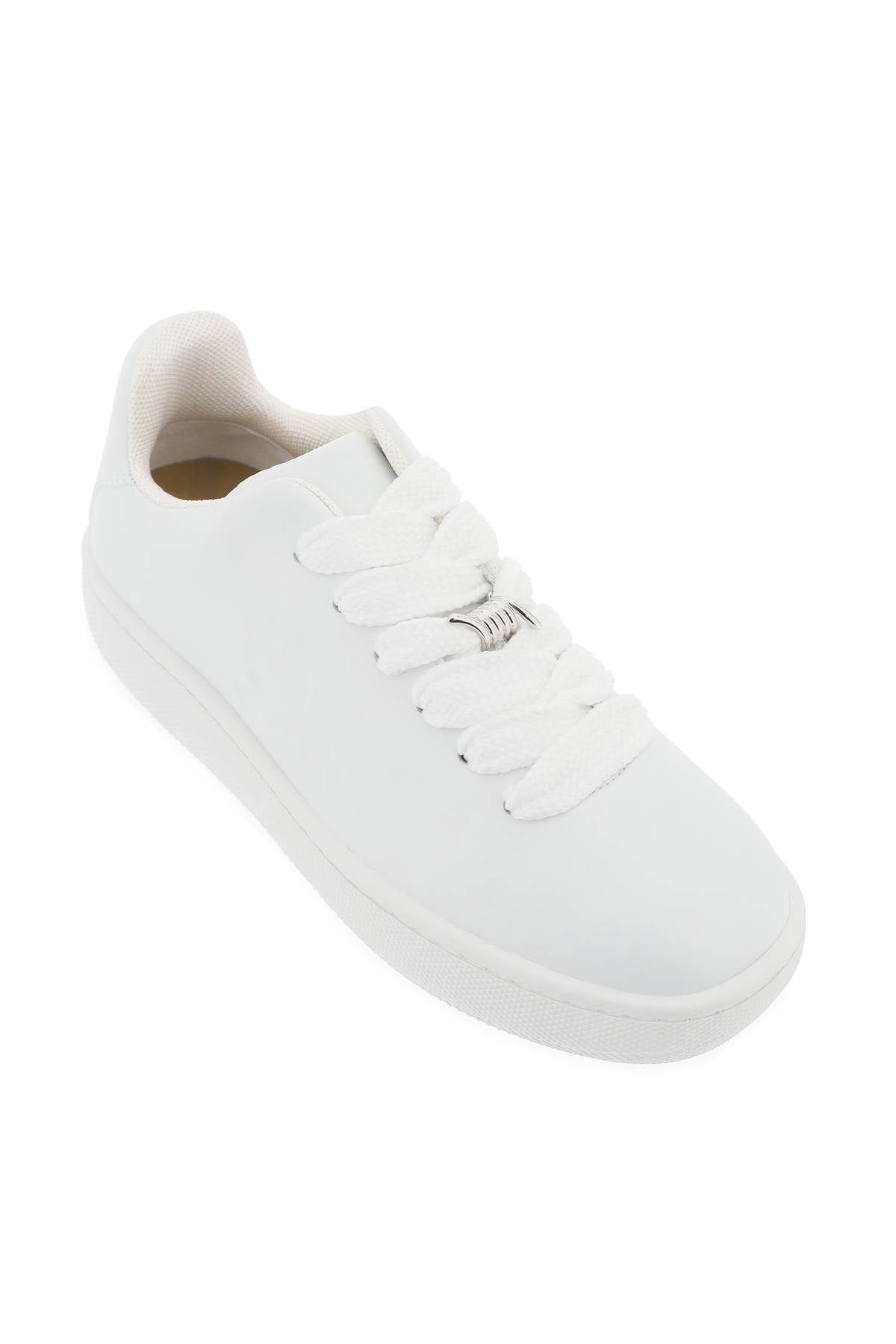 Shop Burberry Leather Sneaker Storage Box In White
