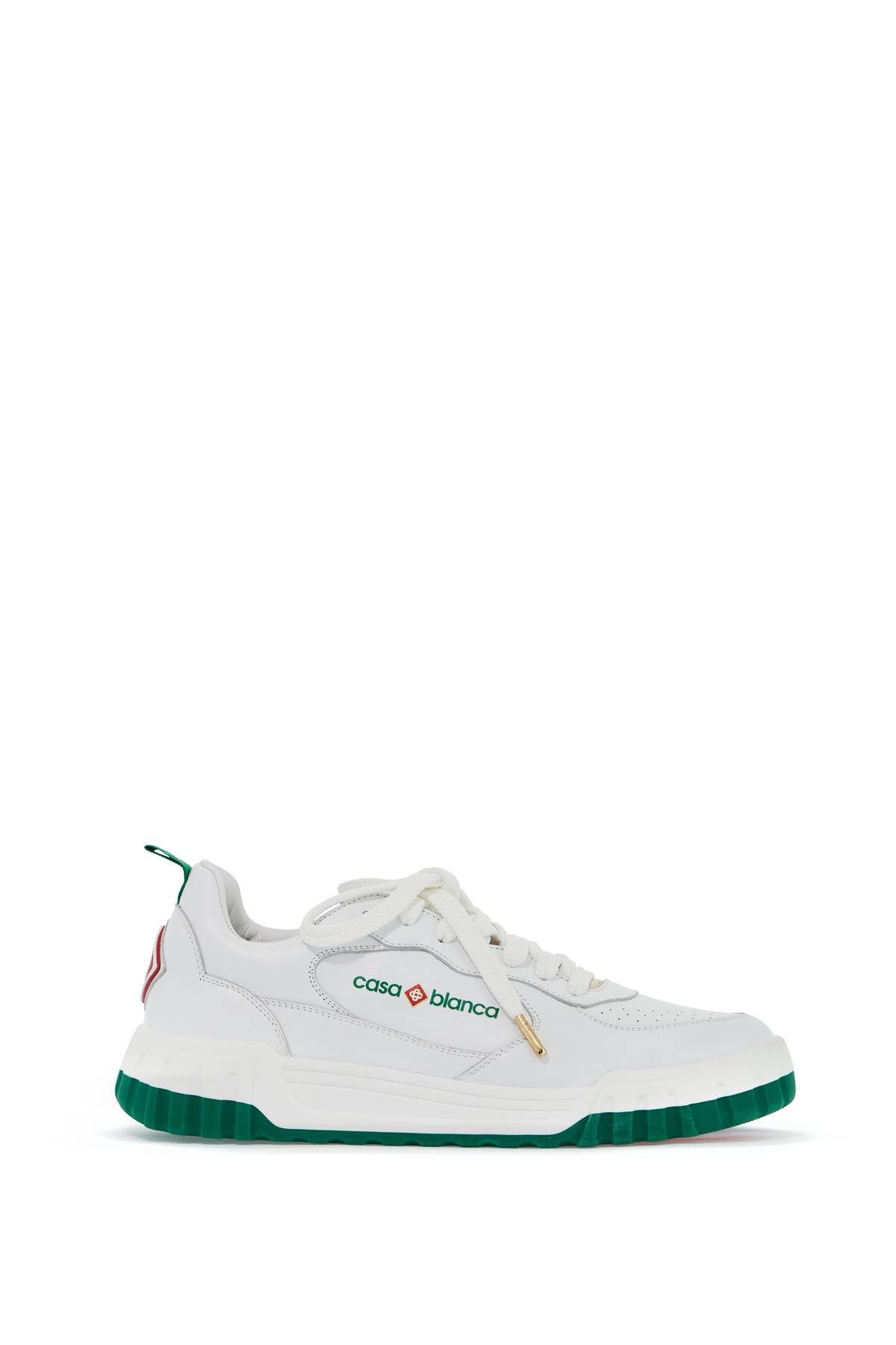 Shop Casablanca Leather Court Sneakers For A In White