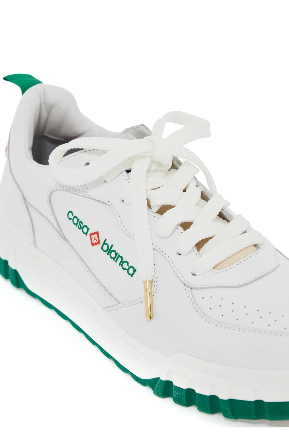 Shop Casablanca Leather Court Sneakers For A In White