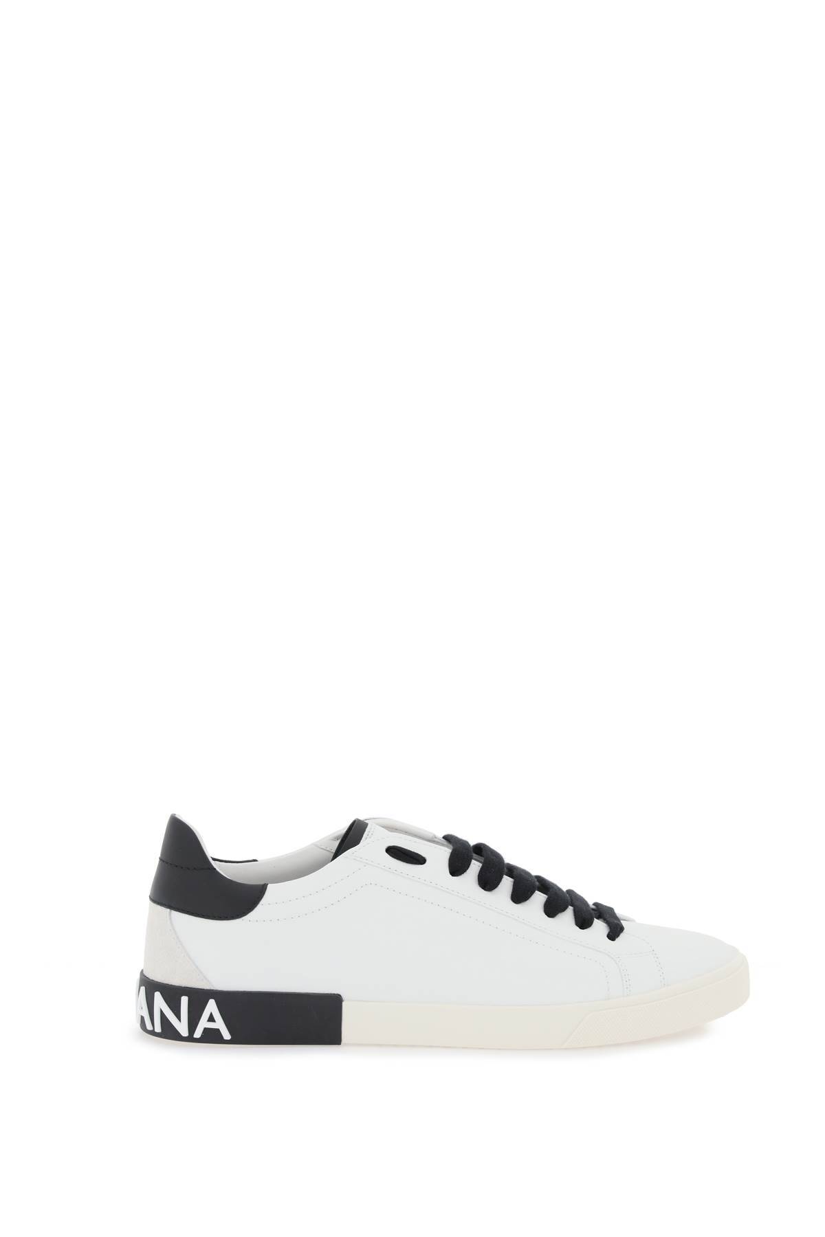 Shop Dolce & Gabbana Nappa Leather Portofino Sneakers In White,black