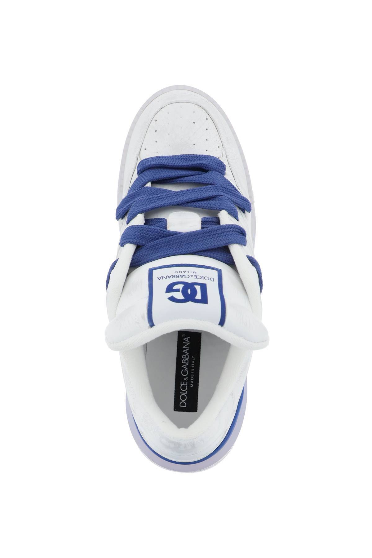 Shop Dolce & Gabbana New Roma Sneakers In White,blue