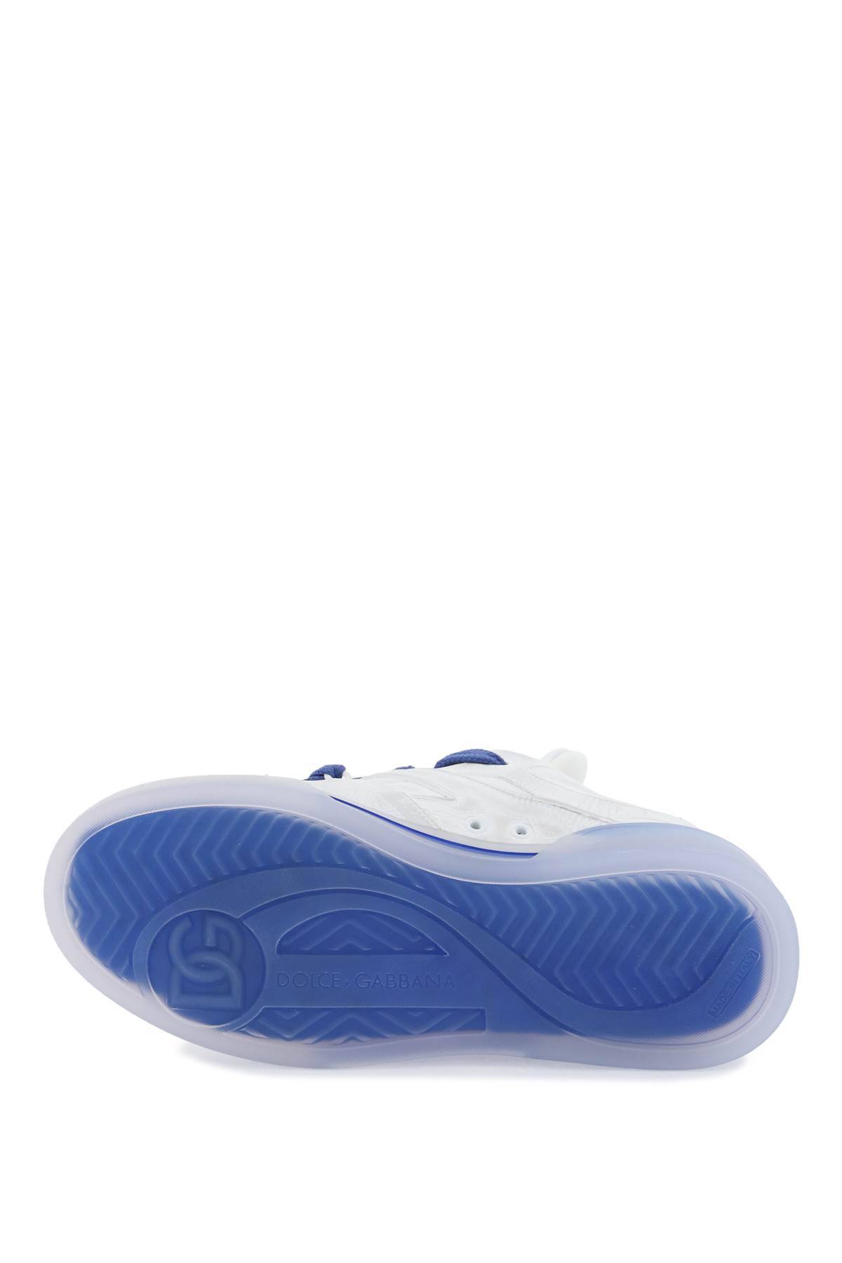 Shop Dolce & Gabbana New Roma Sneakers In White,blue