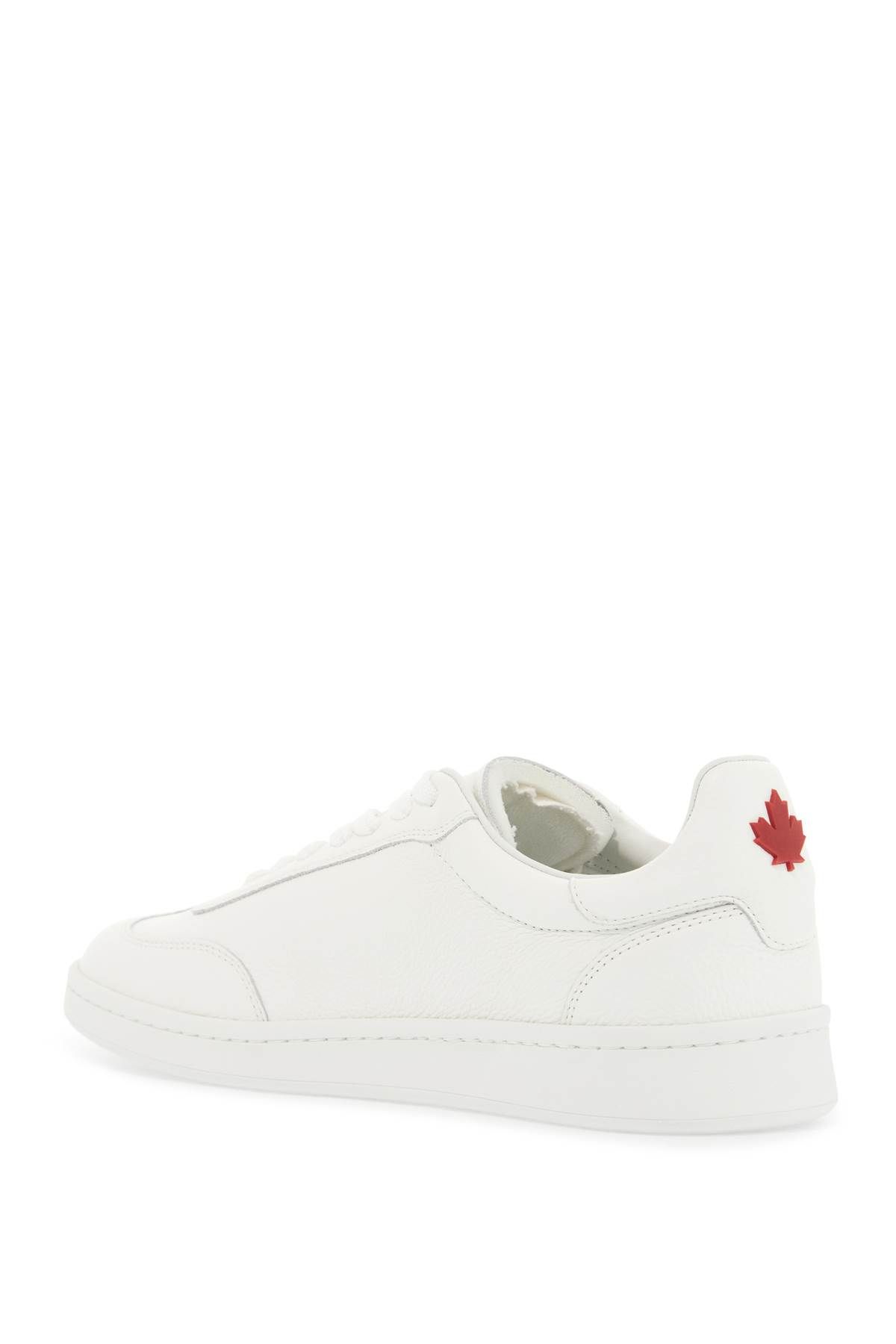 Shop Dsquared2 Leather Deer Print Boxer Sneakers Box. In White