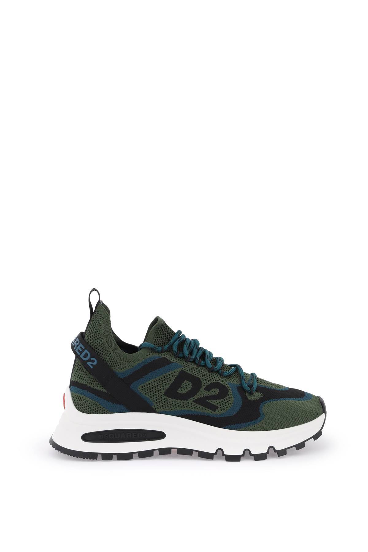 Shop Dsquared2 Run Ds2 Sneakers In Black,green,light Blue
