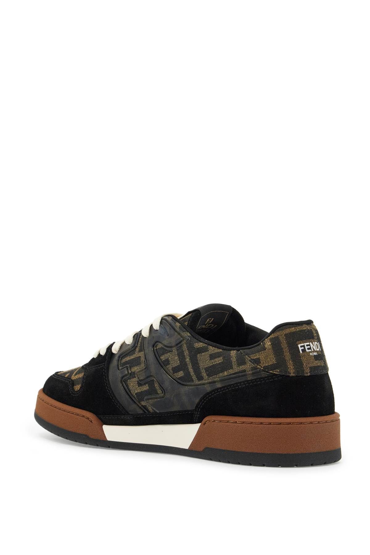 Shop Fendi Match Sneakers In Brown