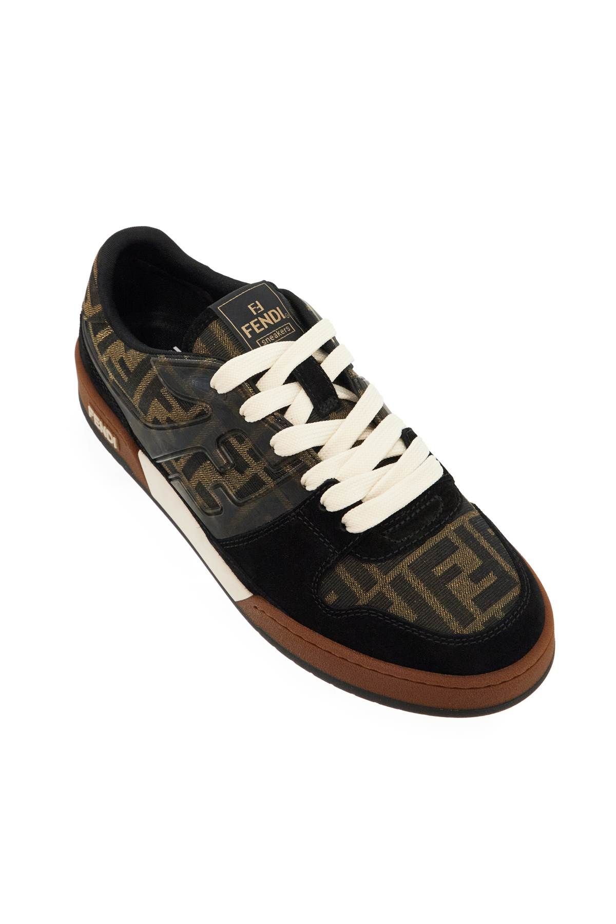 Shop Fendi Match Sneakers In Brown