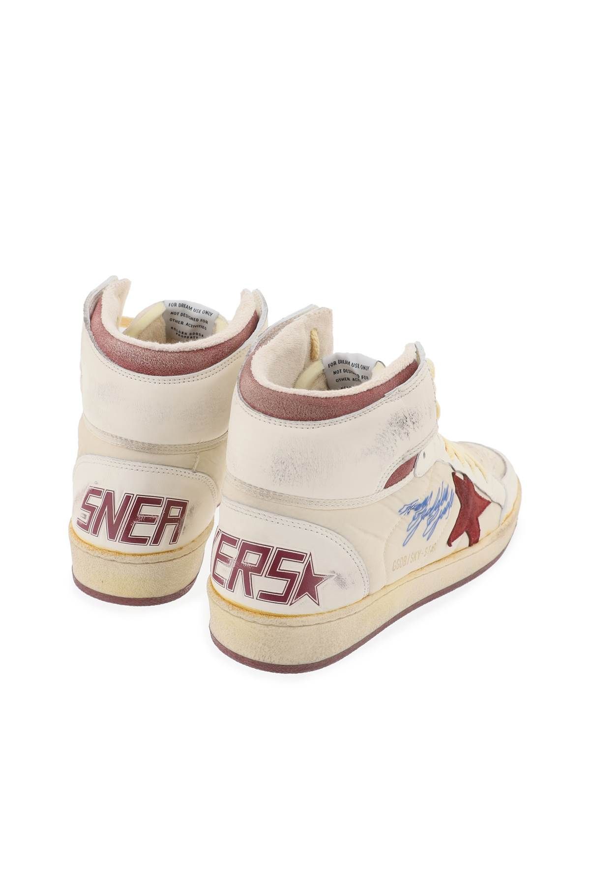 Shop Golden Goose Sky-star Hi-top Sneakers In Neutro,red