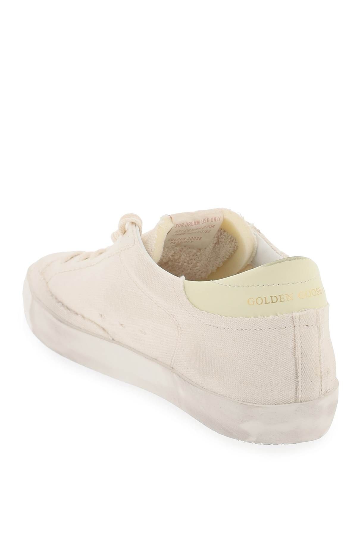 Shop Golden Goose Super-star Canvas And Leather Sneakers In White,neutro