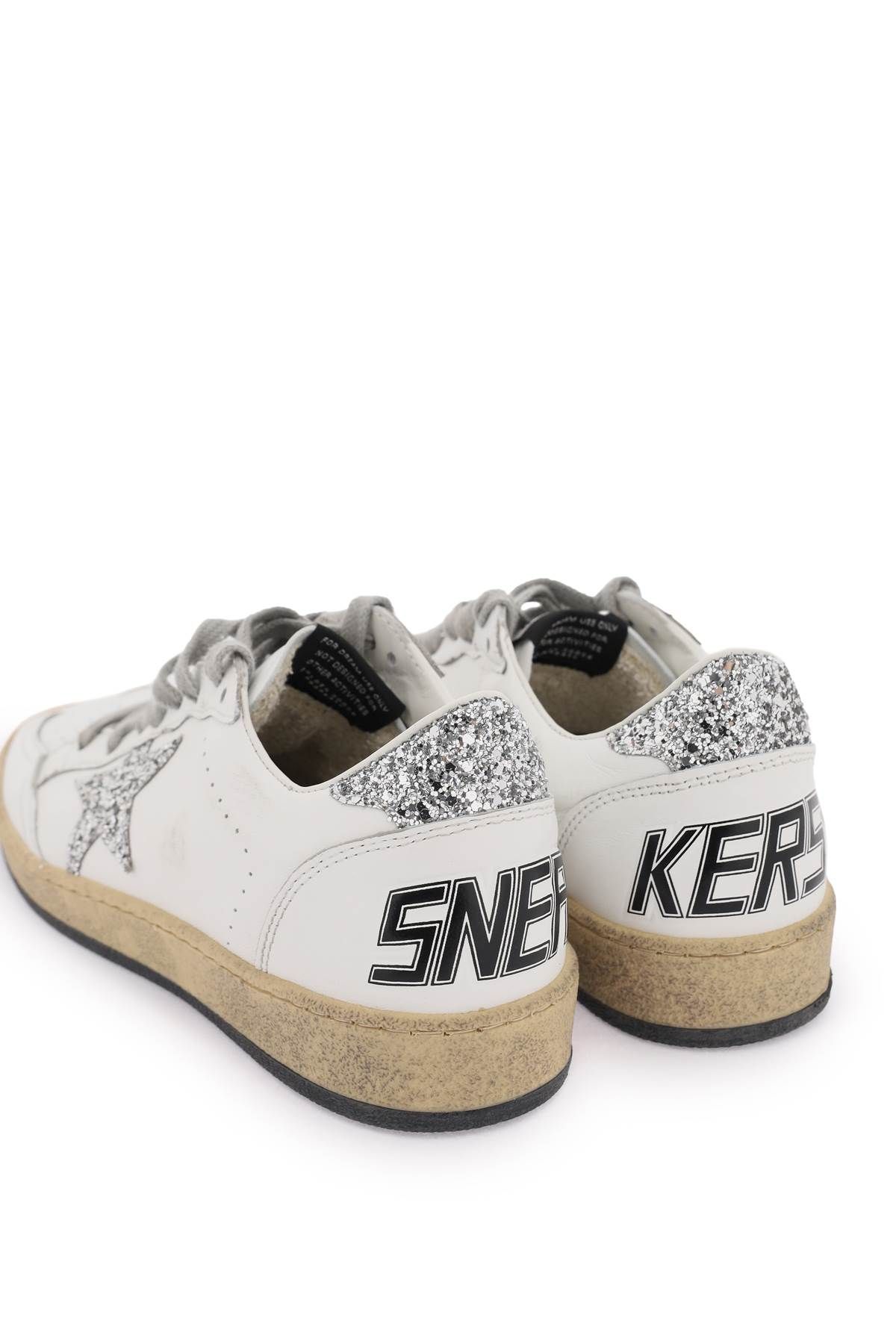 Shop Golden Goose Leather Ball Star Sneakers In Silver