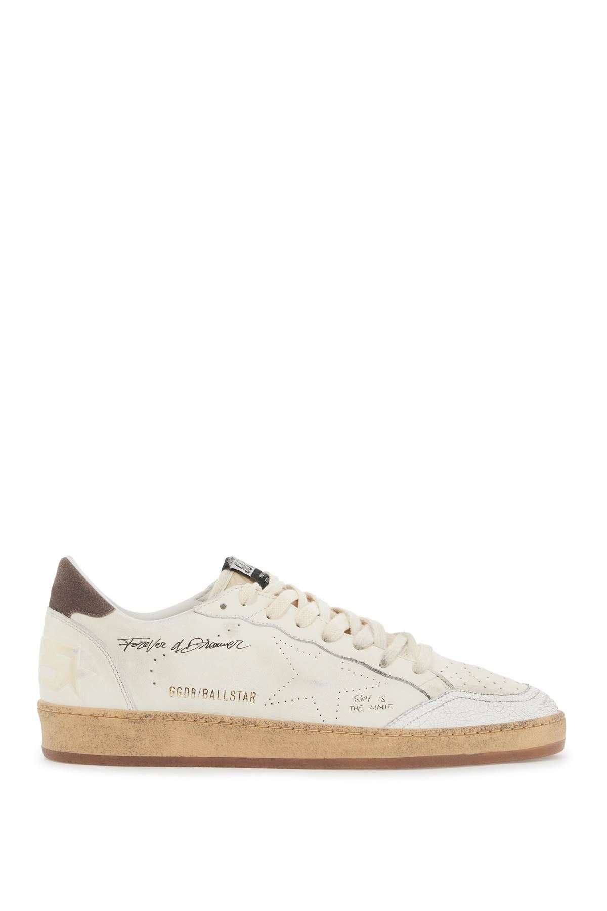 Shop Golden Goose Leather Ball Star Sneakers In In White